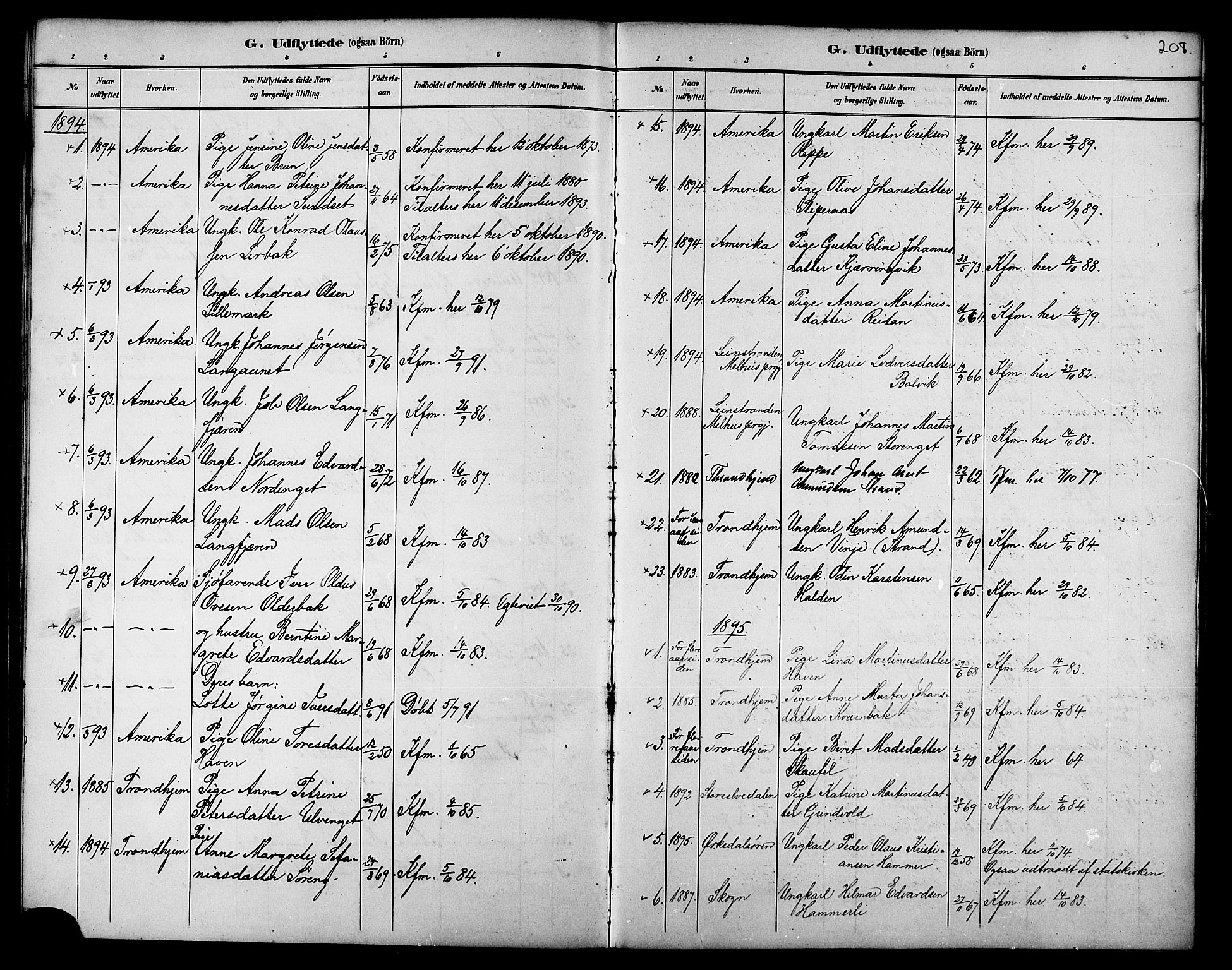 Ministerialprotokoller, klokkerbøker og fødselsregistre - Nord-Trøndelag, SAT/A-1458/733/L0327: Parish register (copy) no. 733C02, 1888-1918, p. 208