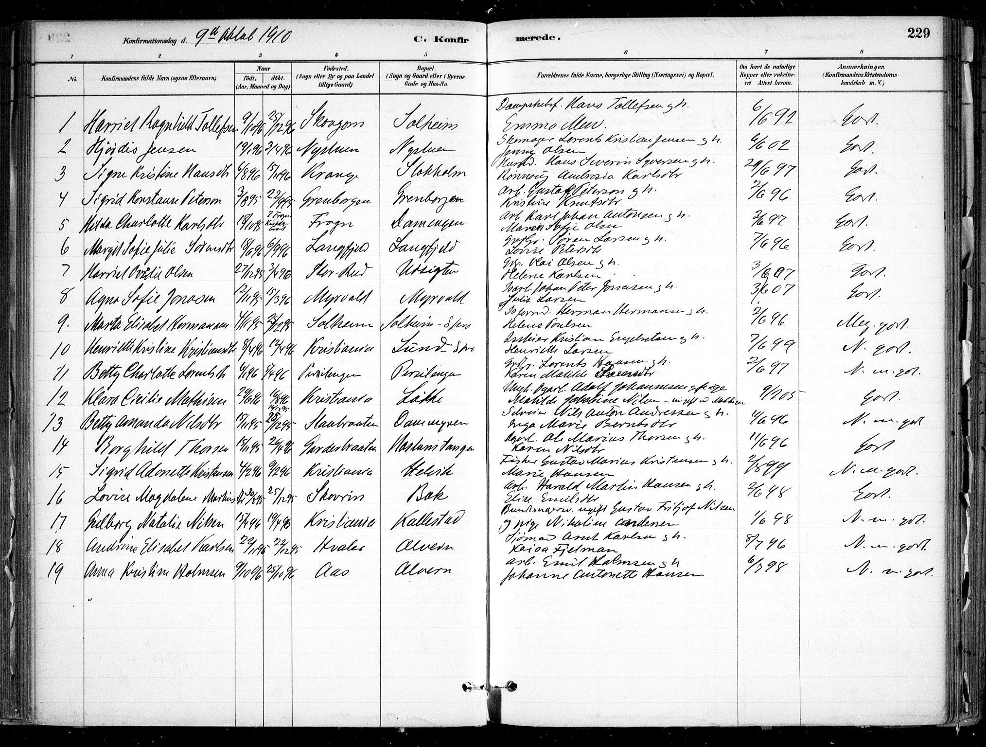 Nesodden prestekontor Kirkebøker, SAO/A-10013/F/Fa/L0009: Parish register (official) no. I 9, 1880-1915, p. 229