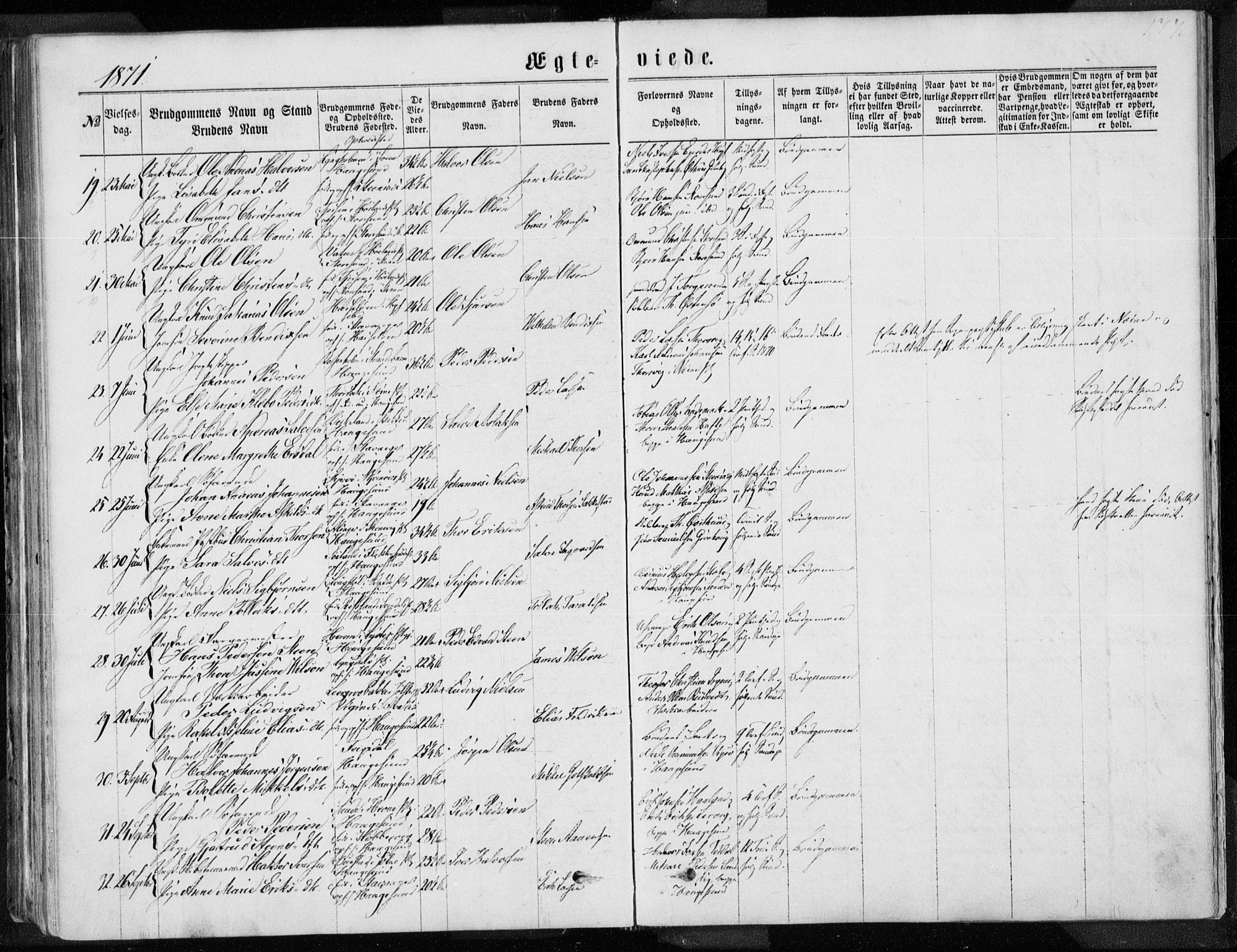Torvastad sokneprestkontor, SAST/A -101857/H/Ha/Haa/L0012: Parish register (official) no. A 12.1, 1867-1877, p. 177