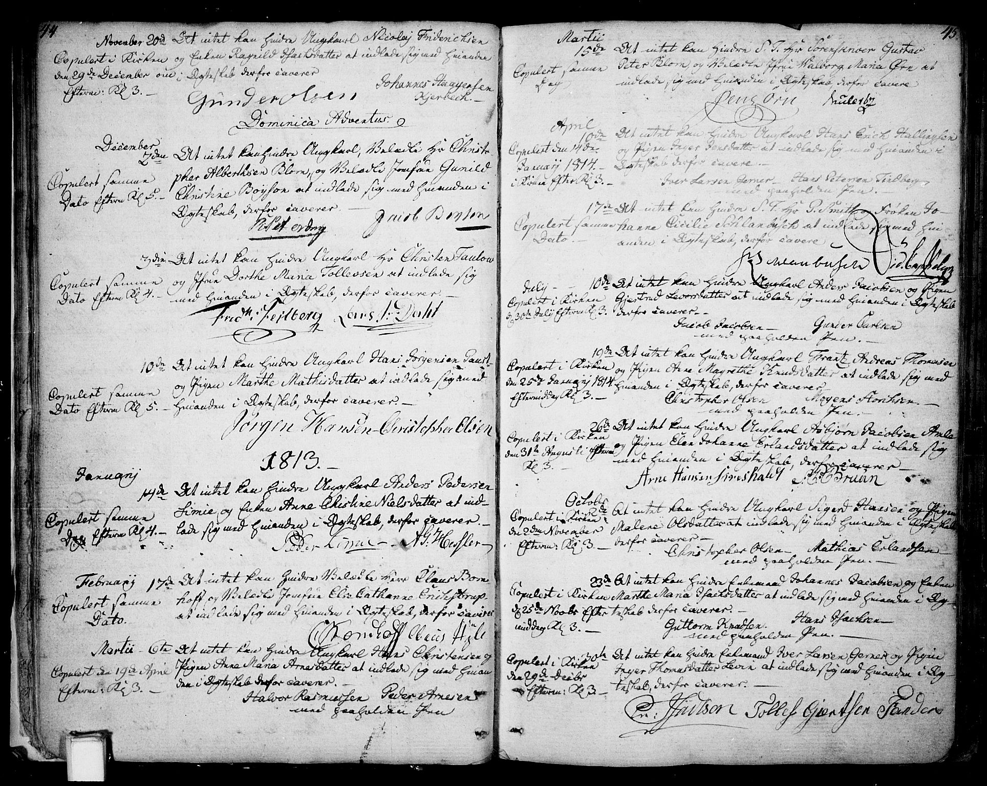 Skien kirkebøker, SAKO/A-302/F/Fa/L0004: Parish register (official) no. 4, 1792-1814, p. 44-45