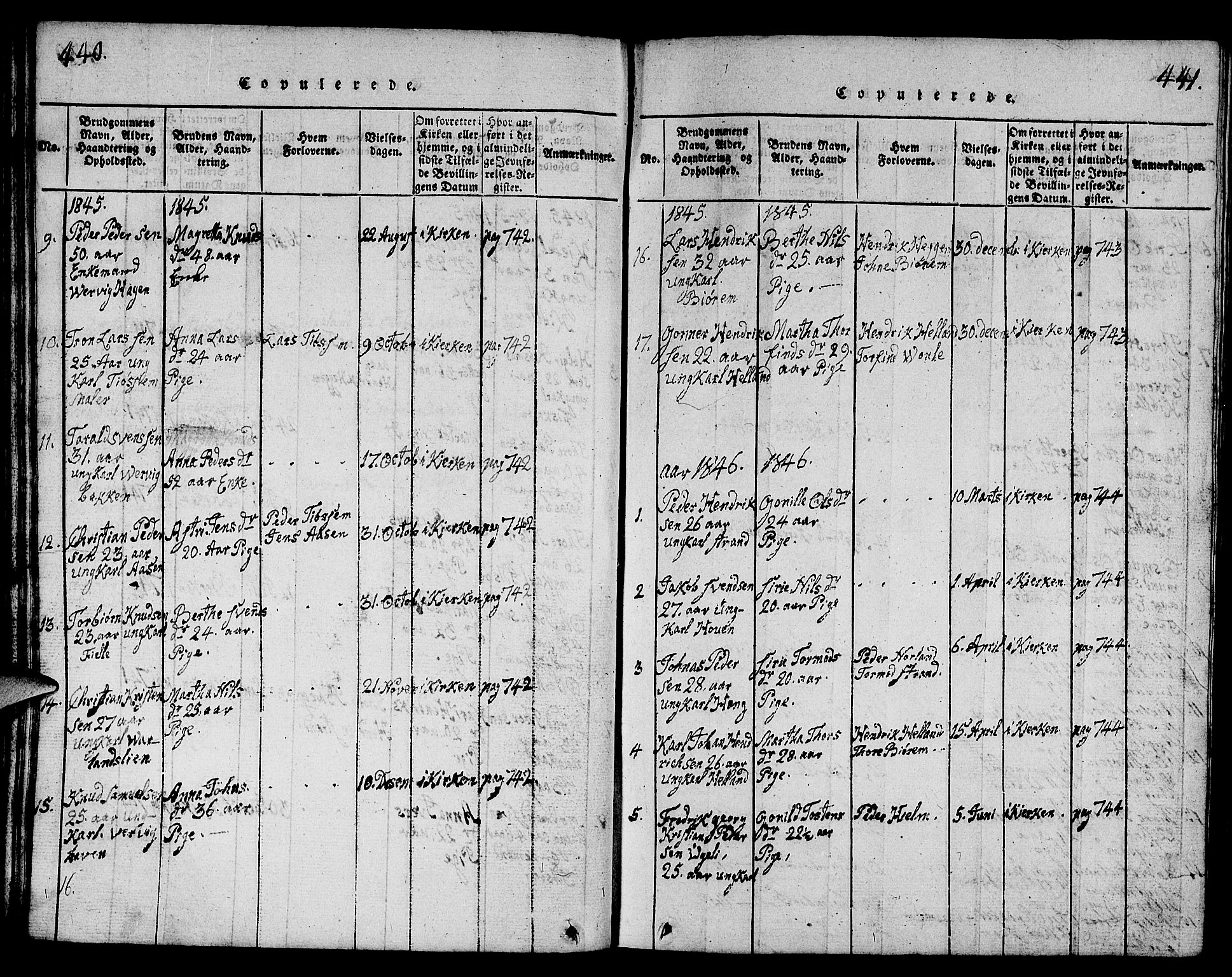 Strand sokneprestkontor, SAST/A-101828/H/Ha/Hab/L0001: Parish register (copy) no. B 1, 1816-1854, p. 440-441