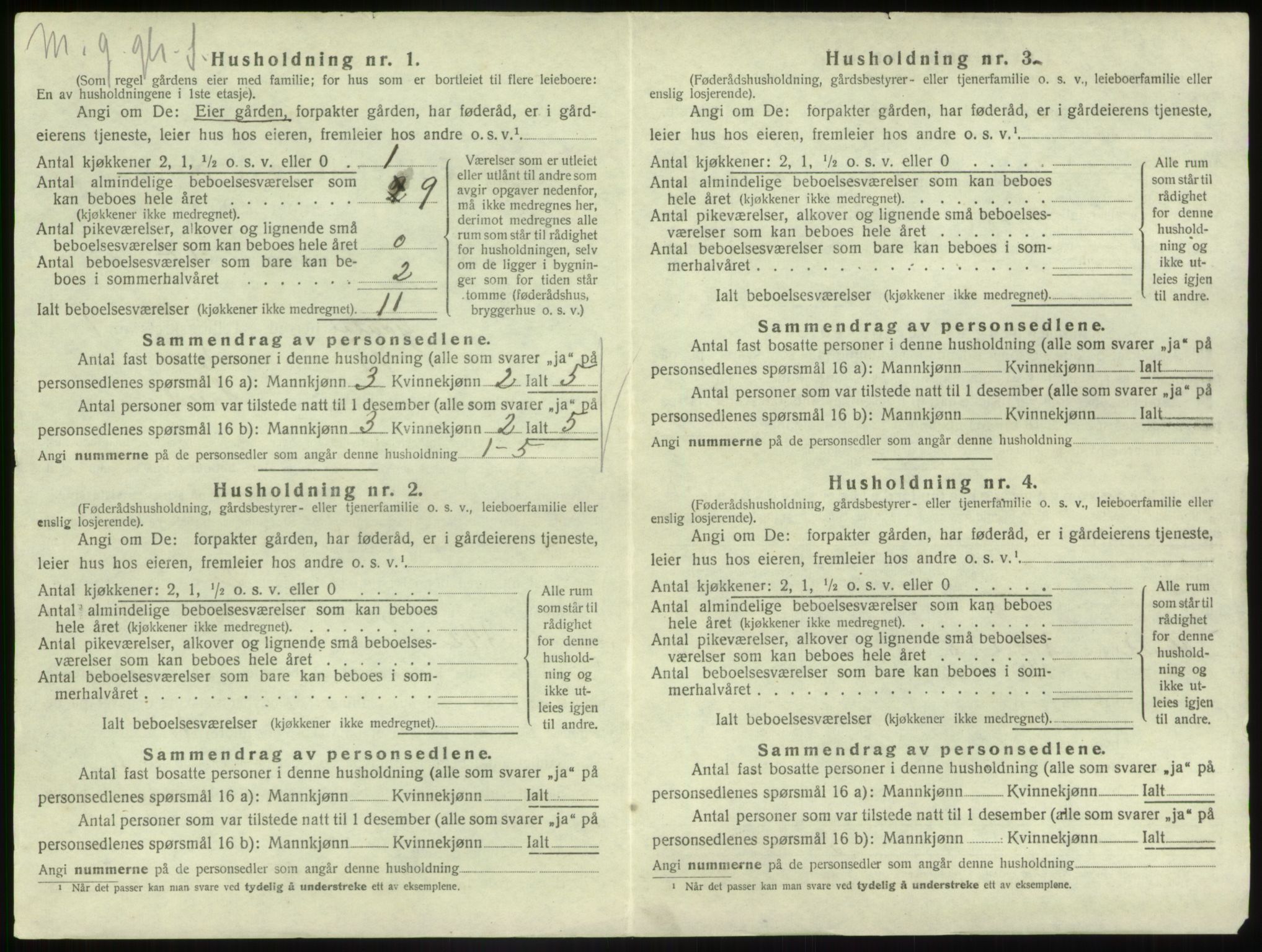 SAB, 1920 census for Gaular, 1920, p. 741