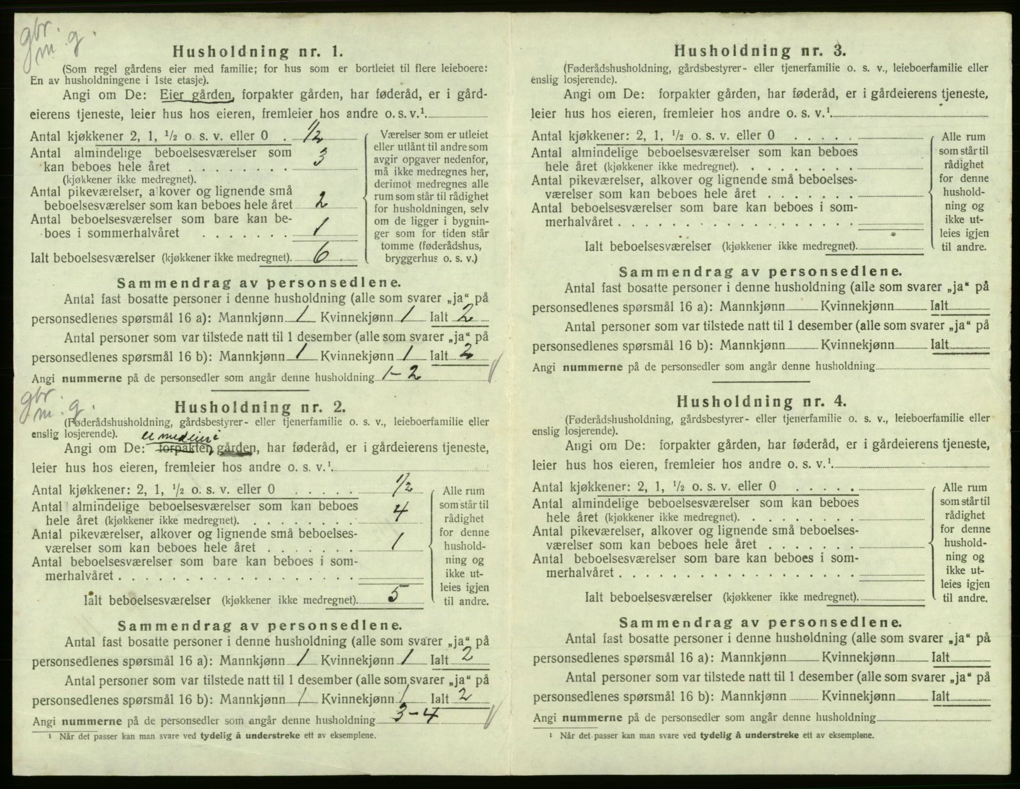 SAB, 1920 census for Eidfjord, 1920, p. 318