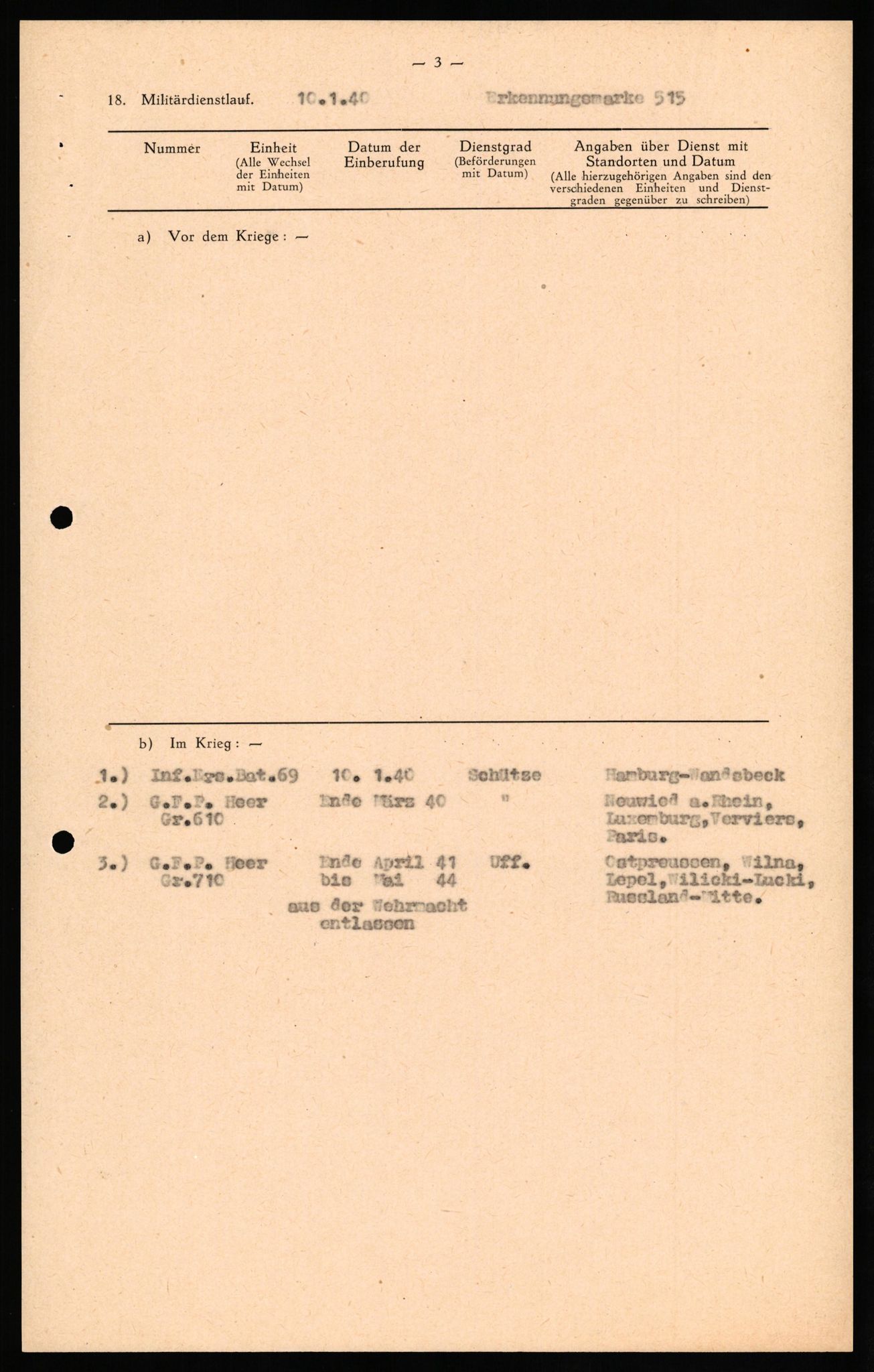 Forsvaret, Forsvarets overkommando II, AV/RA-RAFA-3915/D/Db/L0030: CI Questionaires. Tyske okkupasjonsstyrker i Norge. Tyskere., 1945-1946, p. 108