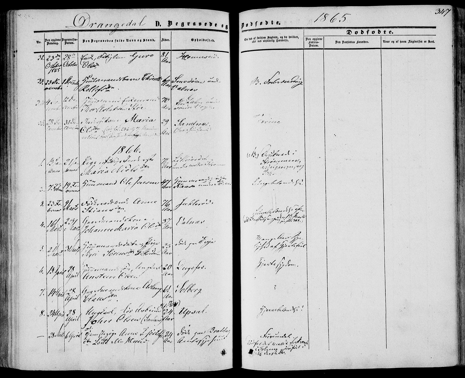 Drangedal kirkebøker, SAKO/A-258/F/Fa/L0008: Parish register (official) no. 8, 1857-1871, p. 347
