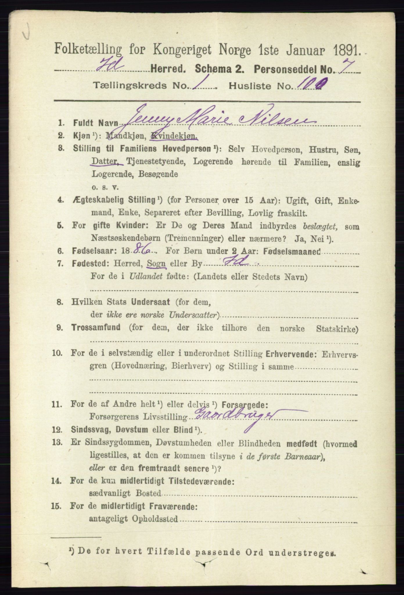 RA, 1891 census for 0117 Idd, 1891, p. 1030