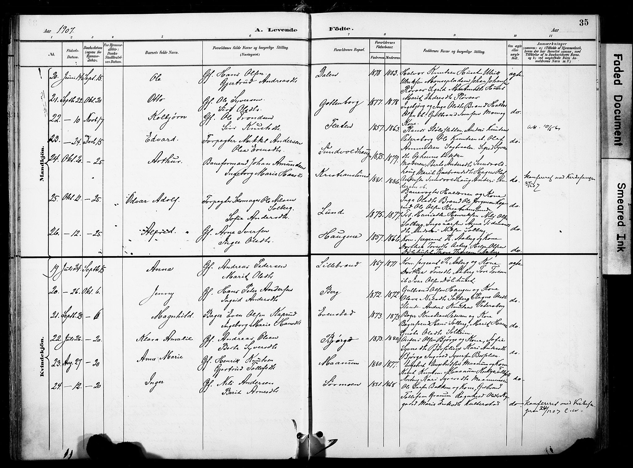 Nord-Aurdal prestekontor, AV/SAH-PREST-132/H/Ha/Haa/L0014: Parish register (official) no. 14, 1896-1912, p. 35