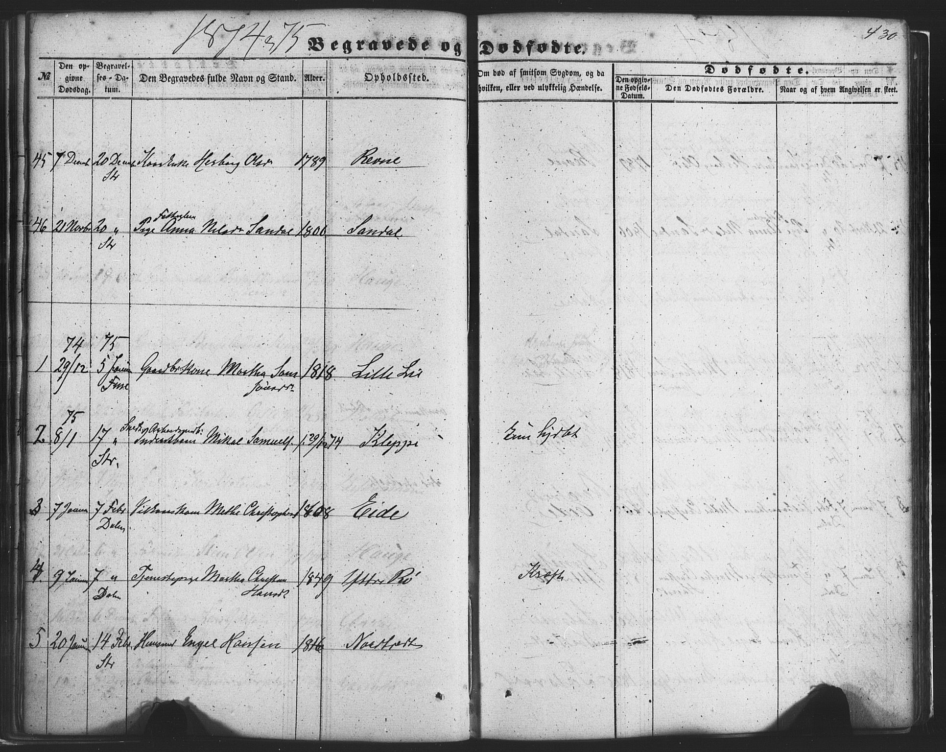 Fusa sokneprestembete, SAB/A-75401/H/Haa: Parish register (official) no. A 1II, 1855-1879, p. 430