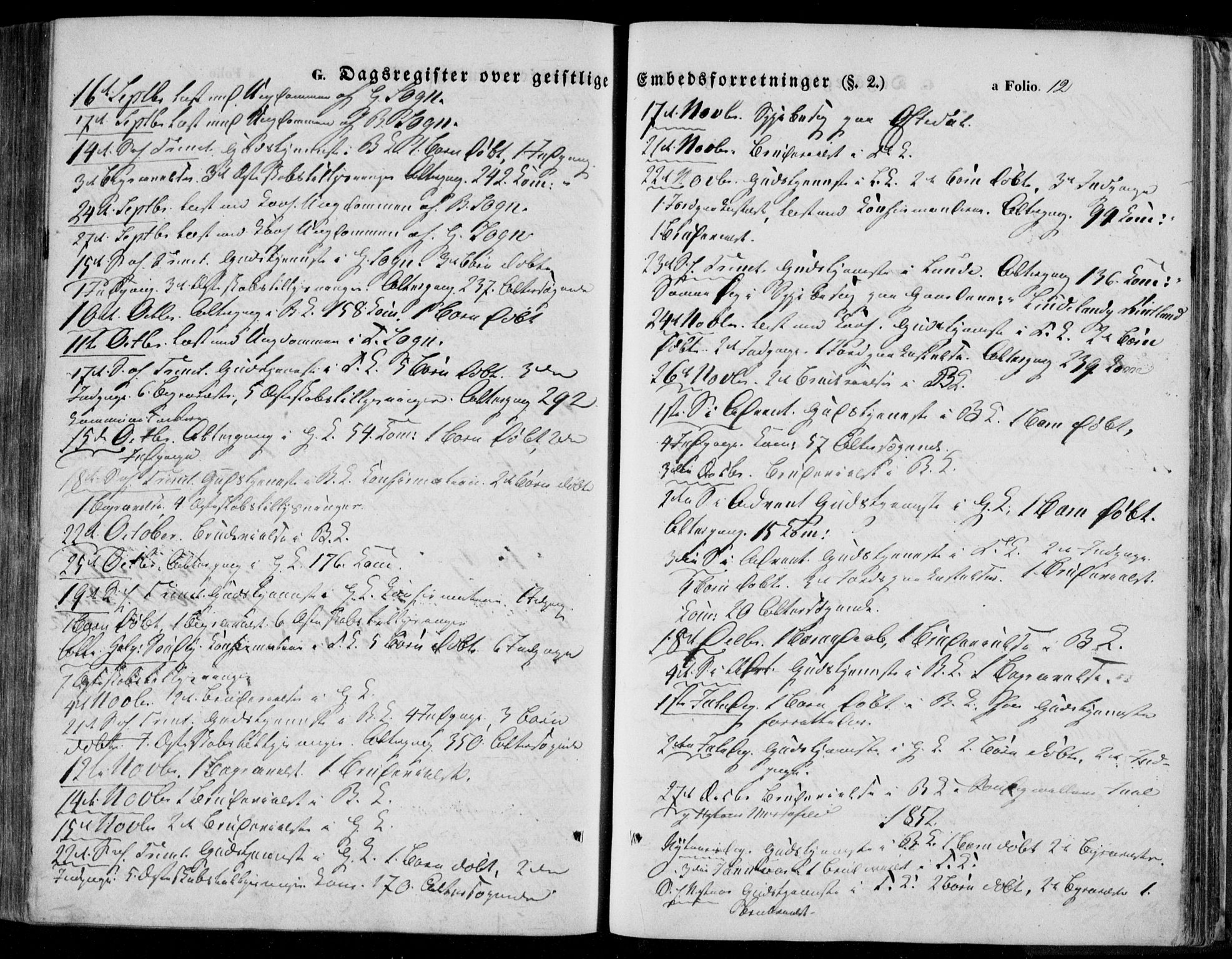 Bakke sokneprestkontor, SAK/1111-0002/F/Fa/Faa/L0005: Parish register (official) no. A 5, 1847-1855, p. 12