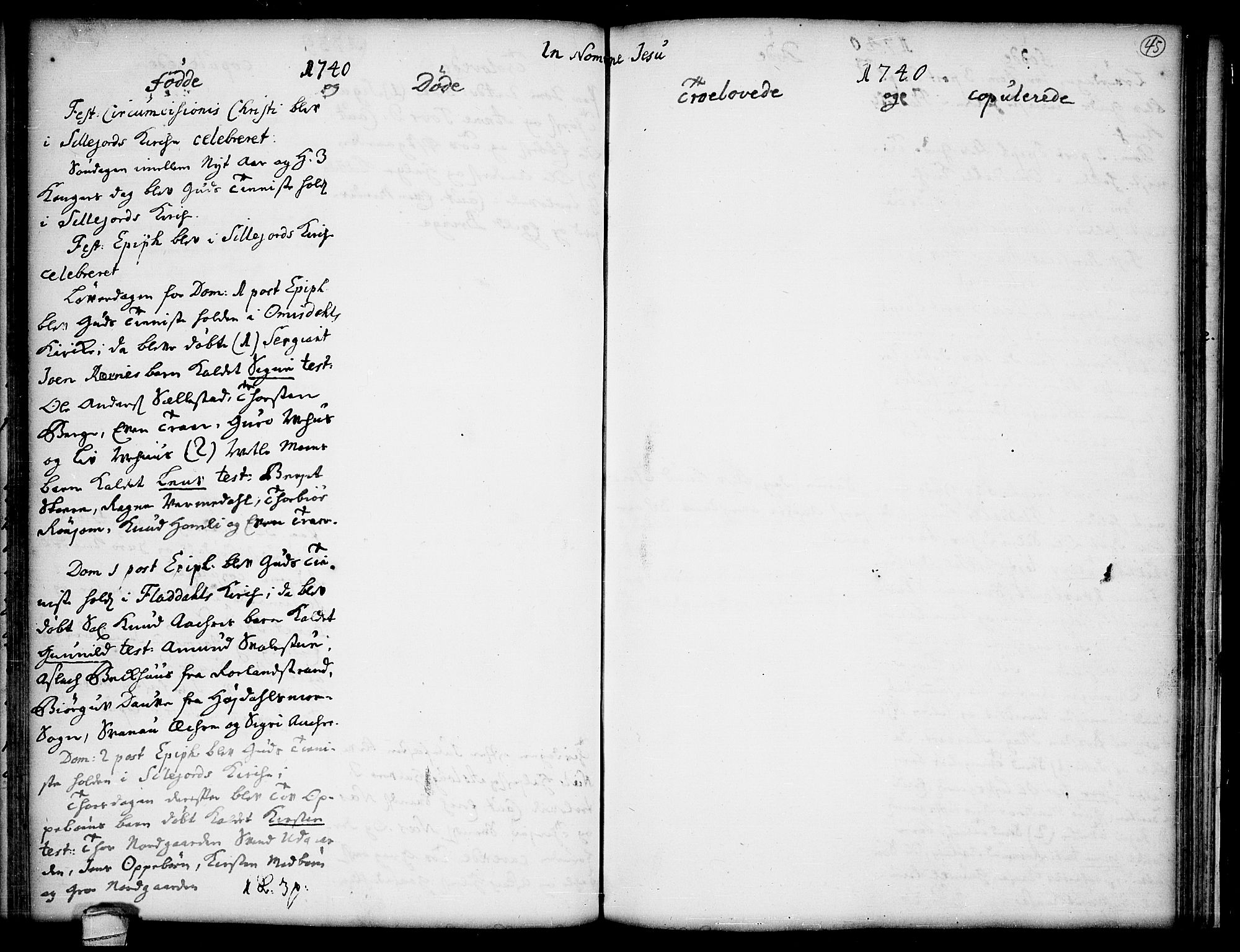 Seljord kirkebøker, SAKO/A-20/F/Fa/L0005: Parish register (official) no. I 5, 1737-1743, p. 45