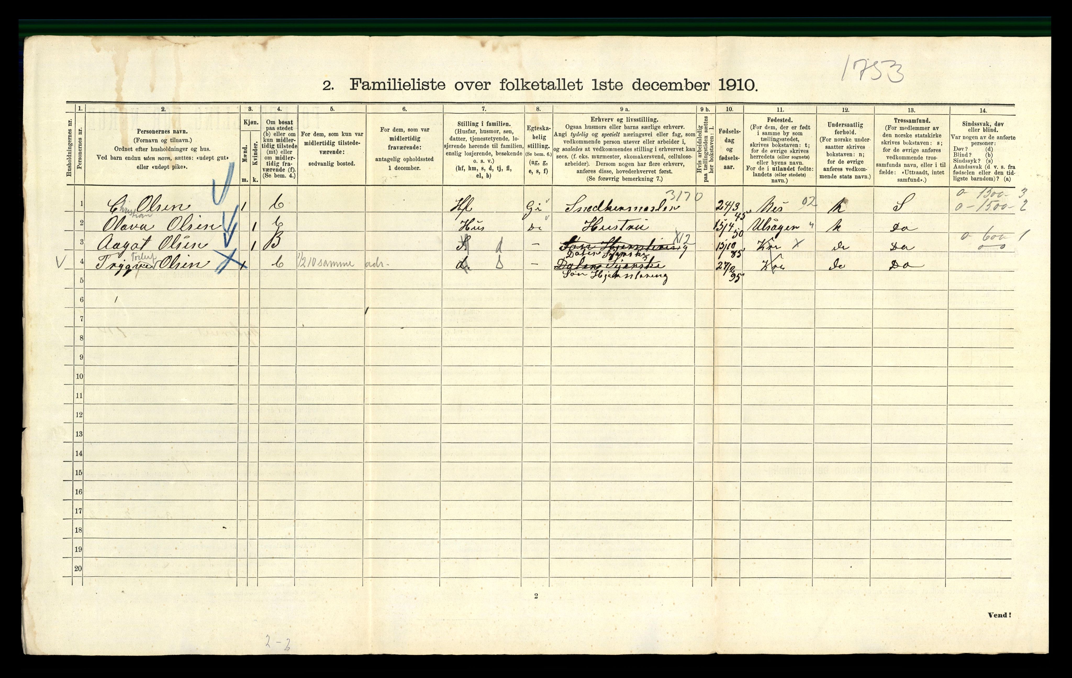 RA, 1910 census for Kristiania, 1910, p. 72140