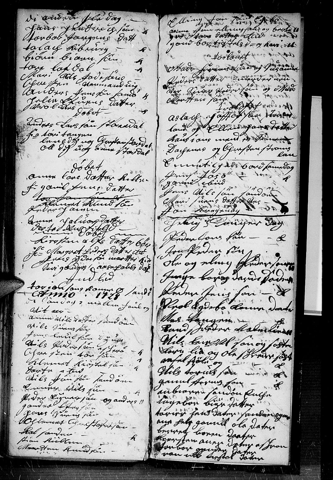 Dypvåg sokneprestkontor, SAK/1111-0007/F/Fb/Fba/L0004: Parish register (copy) no. B 4, 1725-1728, p. 38