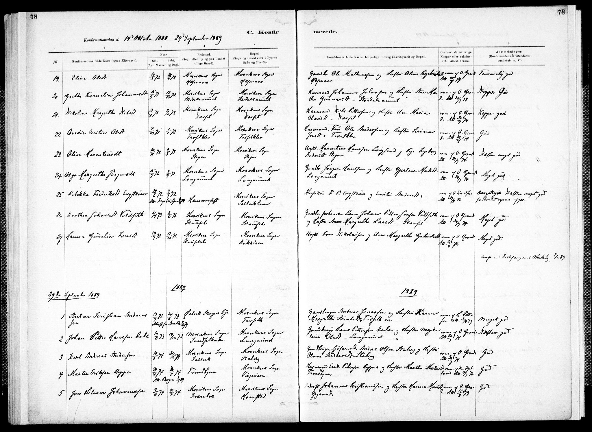 Ministerialprotokoller, klokkerbøker og fødselsregistre - Nord-Trøndelag, SAT/A-1458/733/L0325: Parish register (official) no. 733A04, 1884-1908, p. 78