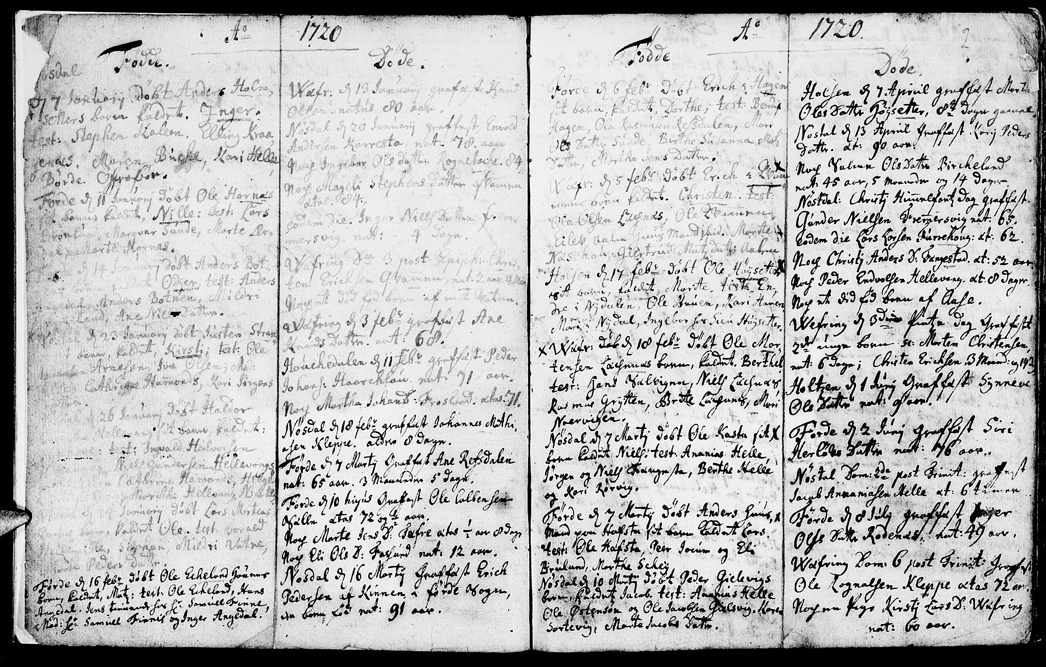 Førde sokneprestembete, SAB/A-79901/H/Haa/Haaa/L0001: Parish register (official) no. A 1, 1720-1727, p. 2