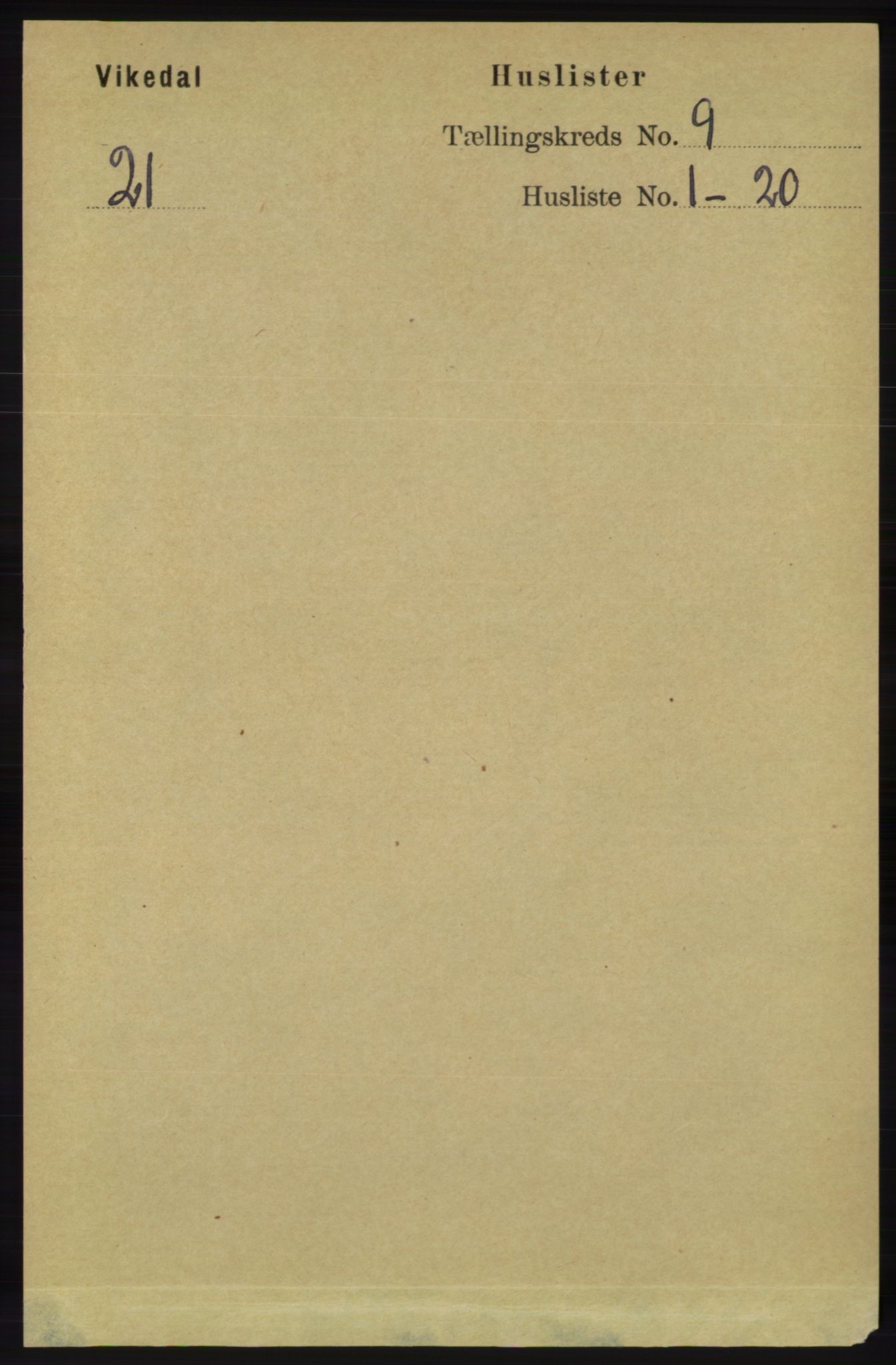 RA, 1891 census for 1157 Vikedal, 1891, p. 2343