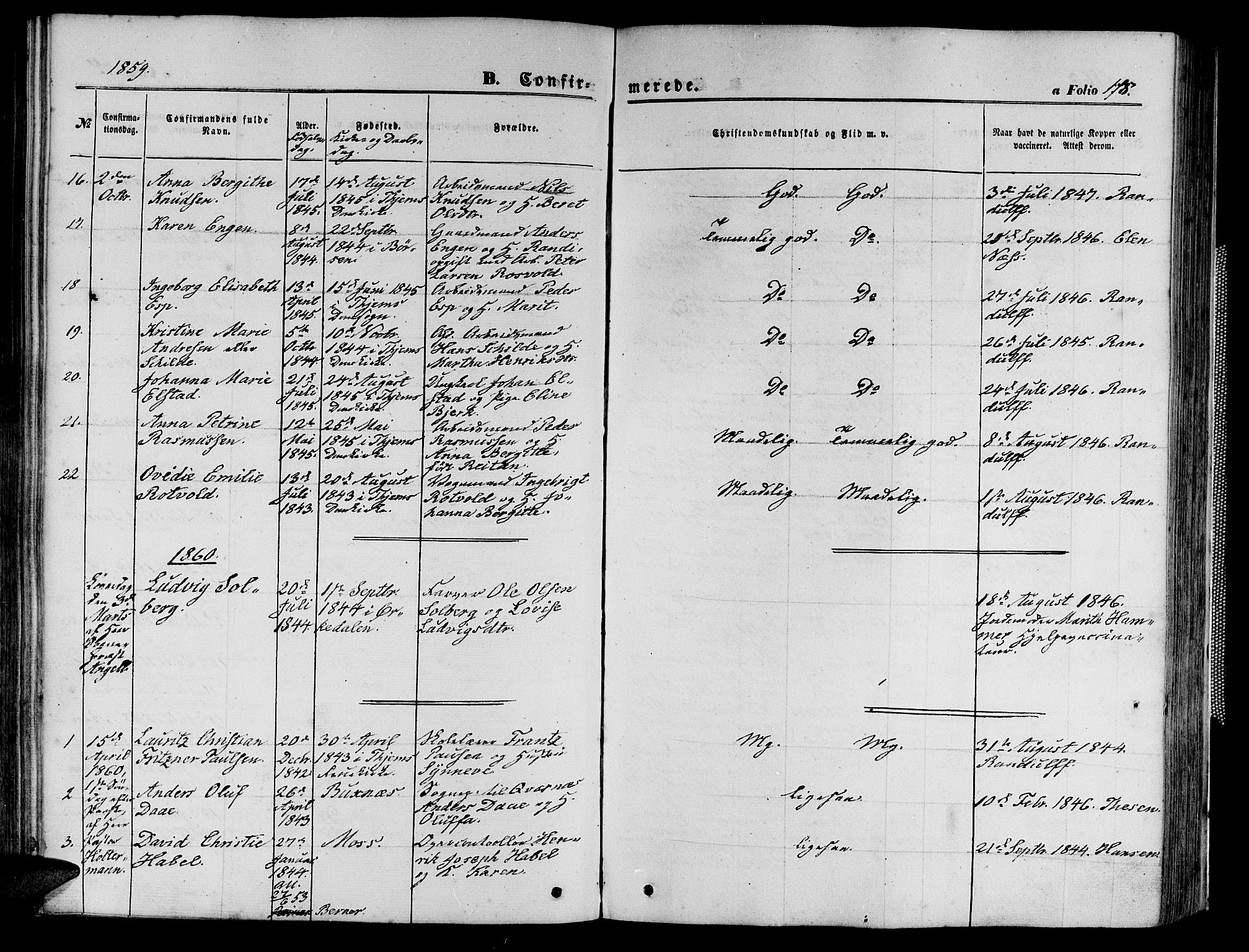 Ministerialprotokoller, klokkerbøker og fødselsregistre - Sør-Trøndelag, SAT/A-1456/602/L0139: Parish register (copy) no. 602C07, 1859-1864, p. 178
