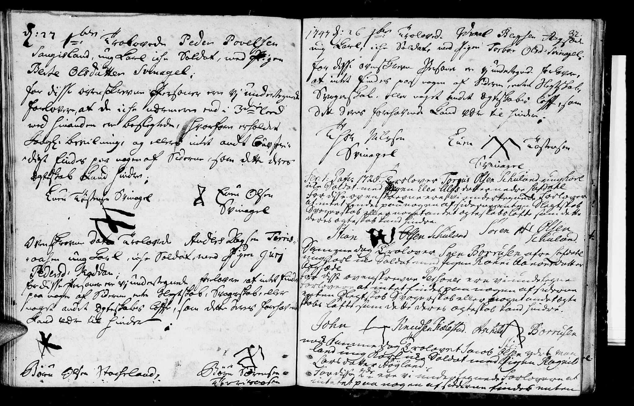 Holum sokneprestkontor, AV/SAK-1111-0022/F/Fa/Fab/L0001: Parish register (official) no. A 1, 1720-1752, p. 32