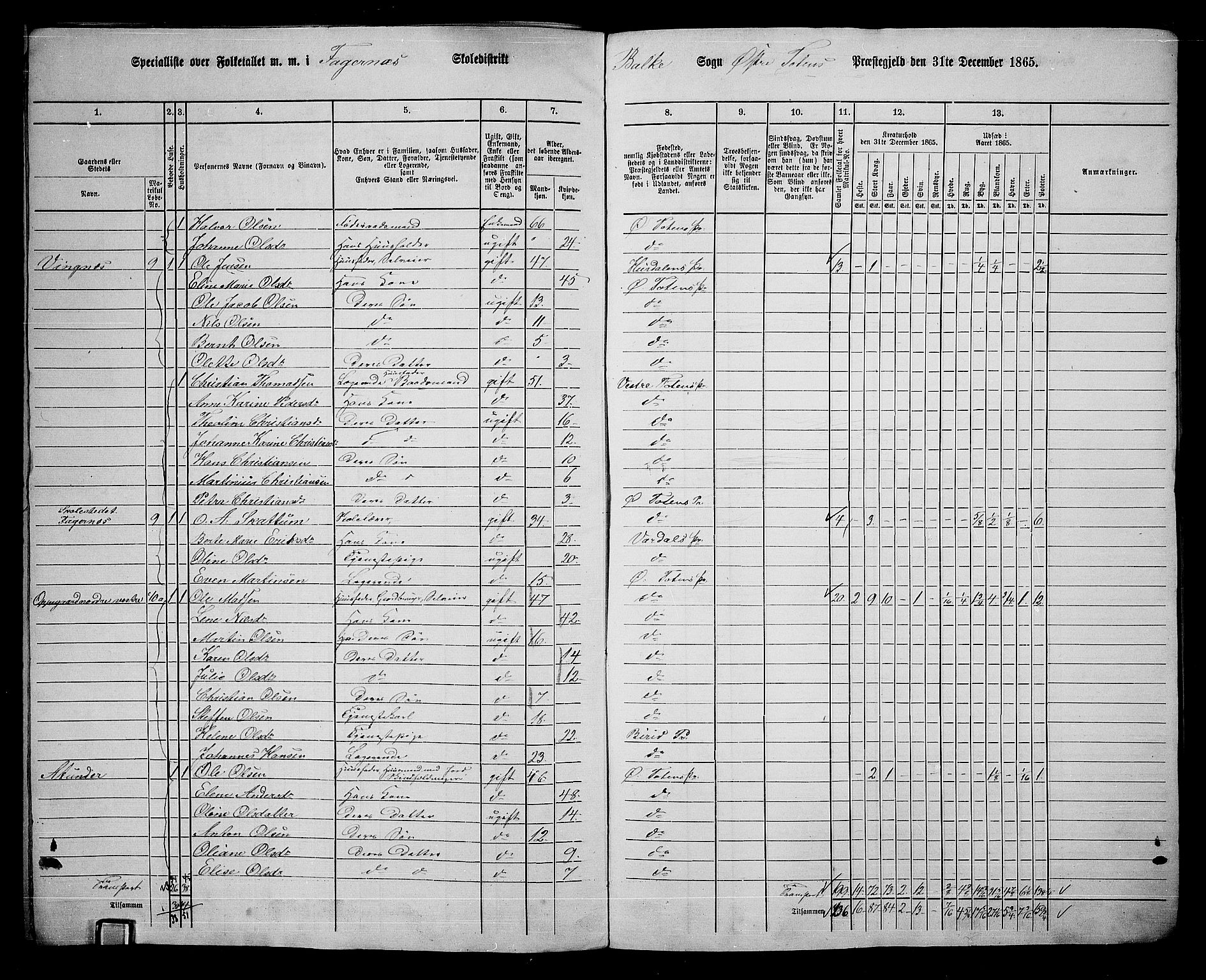 RA, 1865 census for Østre Toten, 1865, p. 21