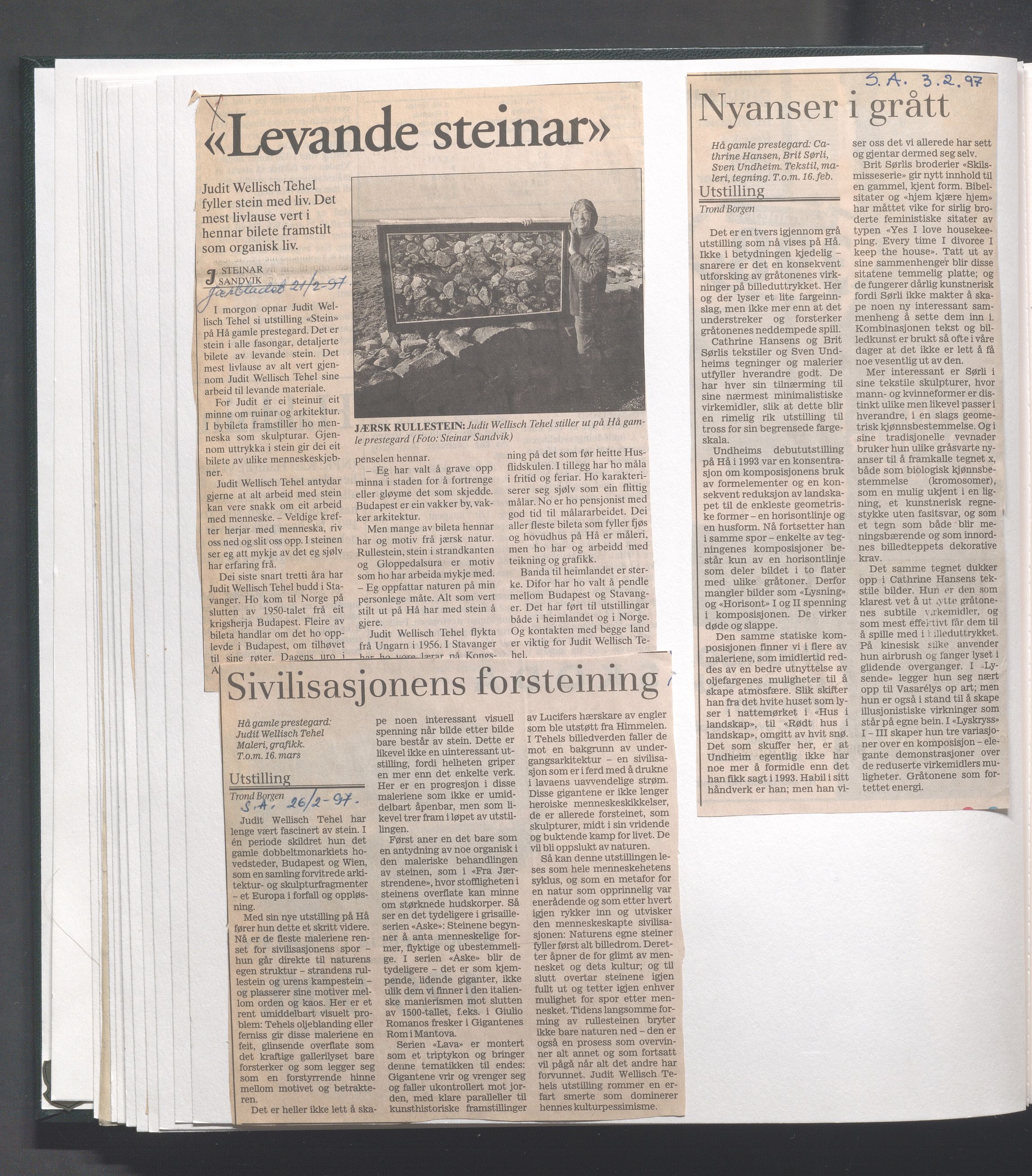 Hå kommune - Kulturetaten, IKAR/A-304/Ub/Ubb/L0011: Avisutklipp - Hå gamle prestegård, 1996-1997