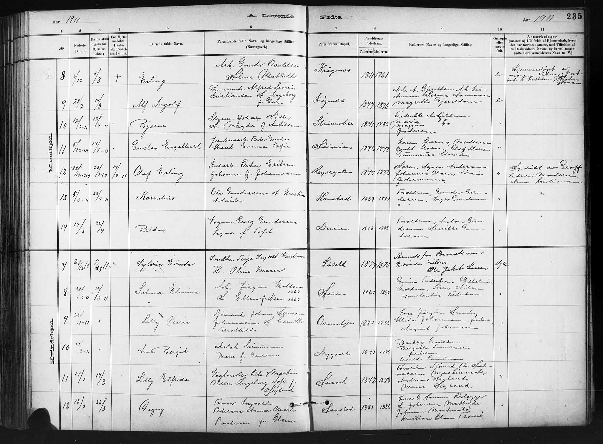 Barbu sokneprestkontor, AV/SAK-1111-0003/F/Fb/L0002: Parish register (copy) no. B 2, 1890-1922, p. 235