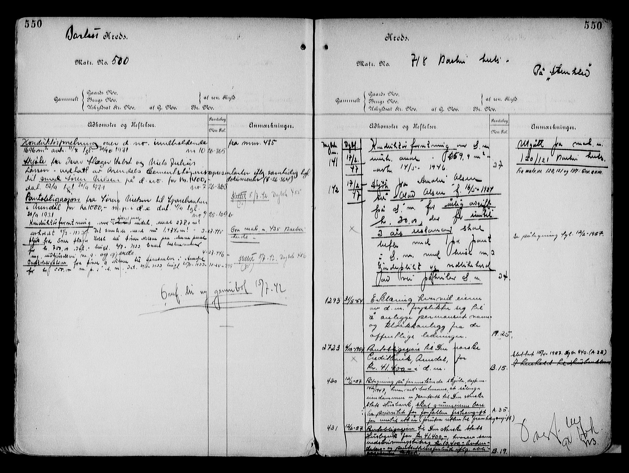 Arendal byfogd, AV/SAK-1222-0001/G/Ga/L0014: Mortgage register no. 12, 1865-1960, p. 550