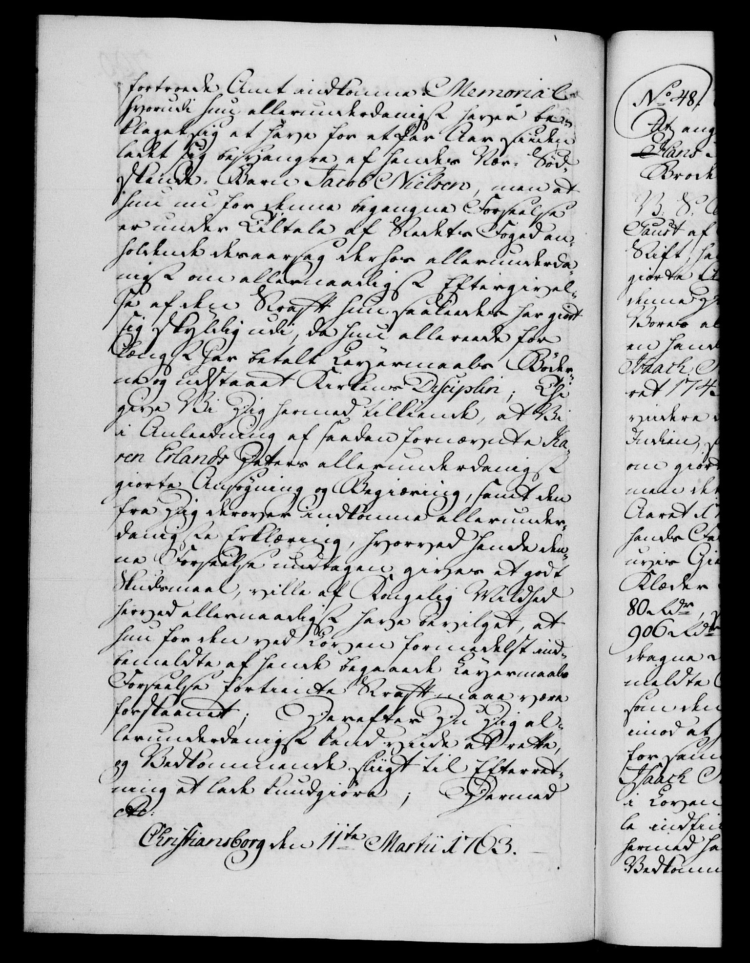 Danske Kanselli 1572-1799, RA/EA-3023/F/Fc/Fca/Fcab/L0037: Norske tegnelser, 1762-1766, p. 200b