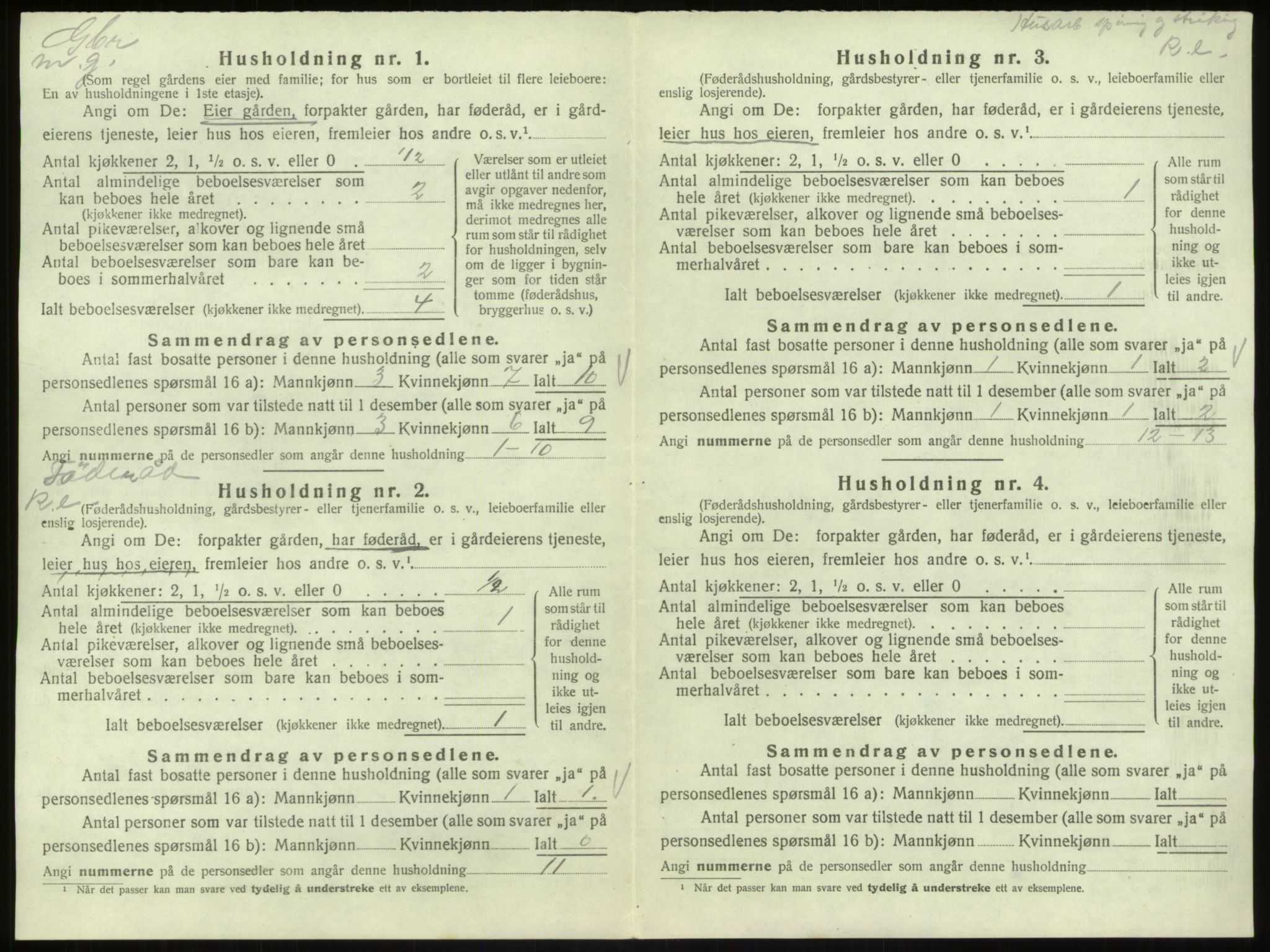 SAB, 1920 census for Hosanger, 1920, p. 875