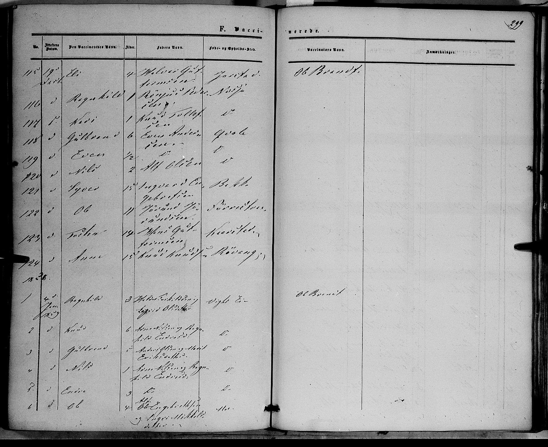 Vestre Slidre prestekontor, SAH/PREST-136/H/Ha/Haa/L0002: Parish register (official) no. 2, 1856-1864, p. 299