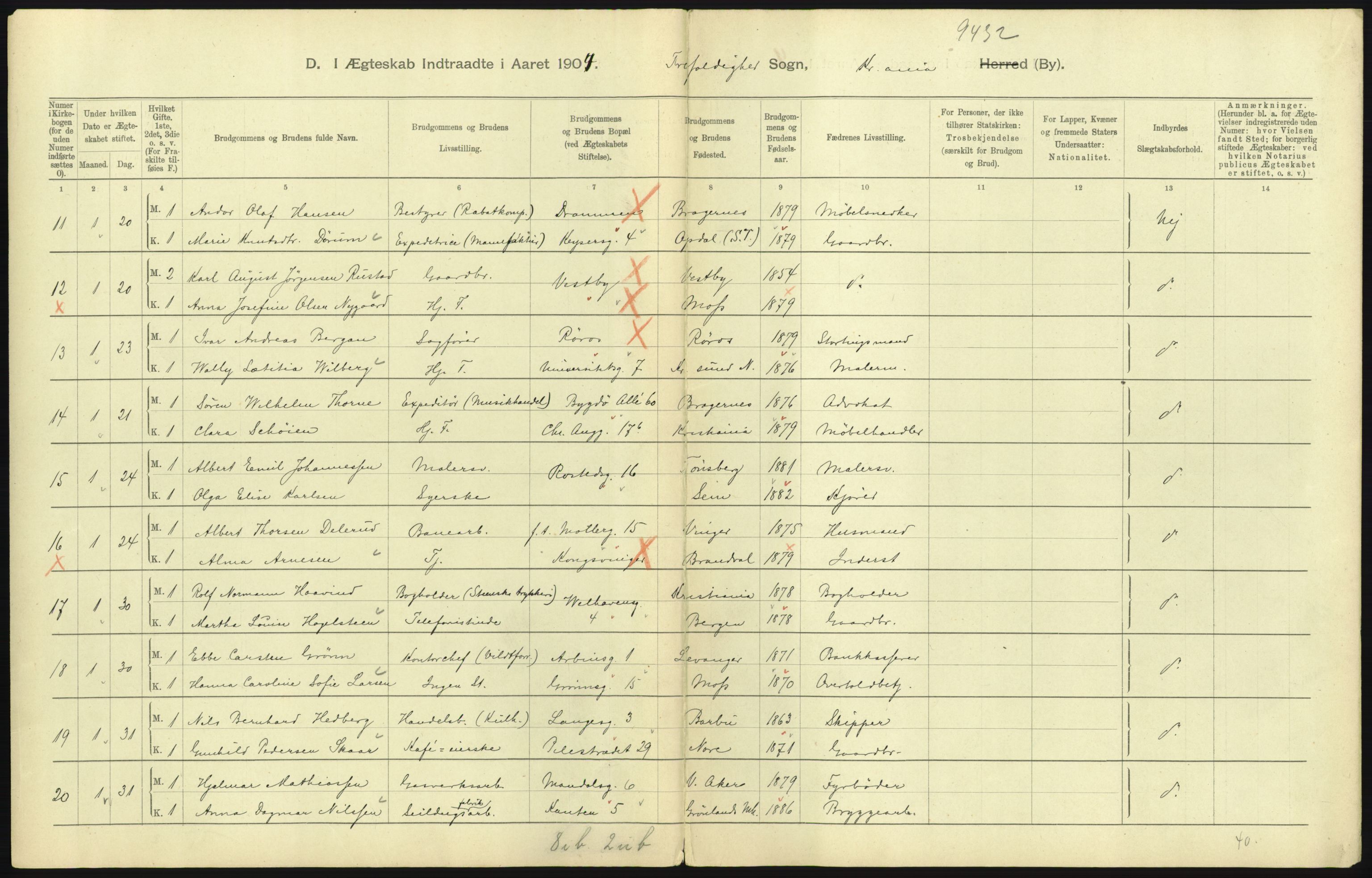 Statistisk sentralbyrå, Sosiodemografiske emner, Befolkning, AV/RA-S-2228/D/Df/Dfa/Dfab/L0004: Kristiania: Gifte, døde, 1904, p. 93