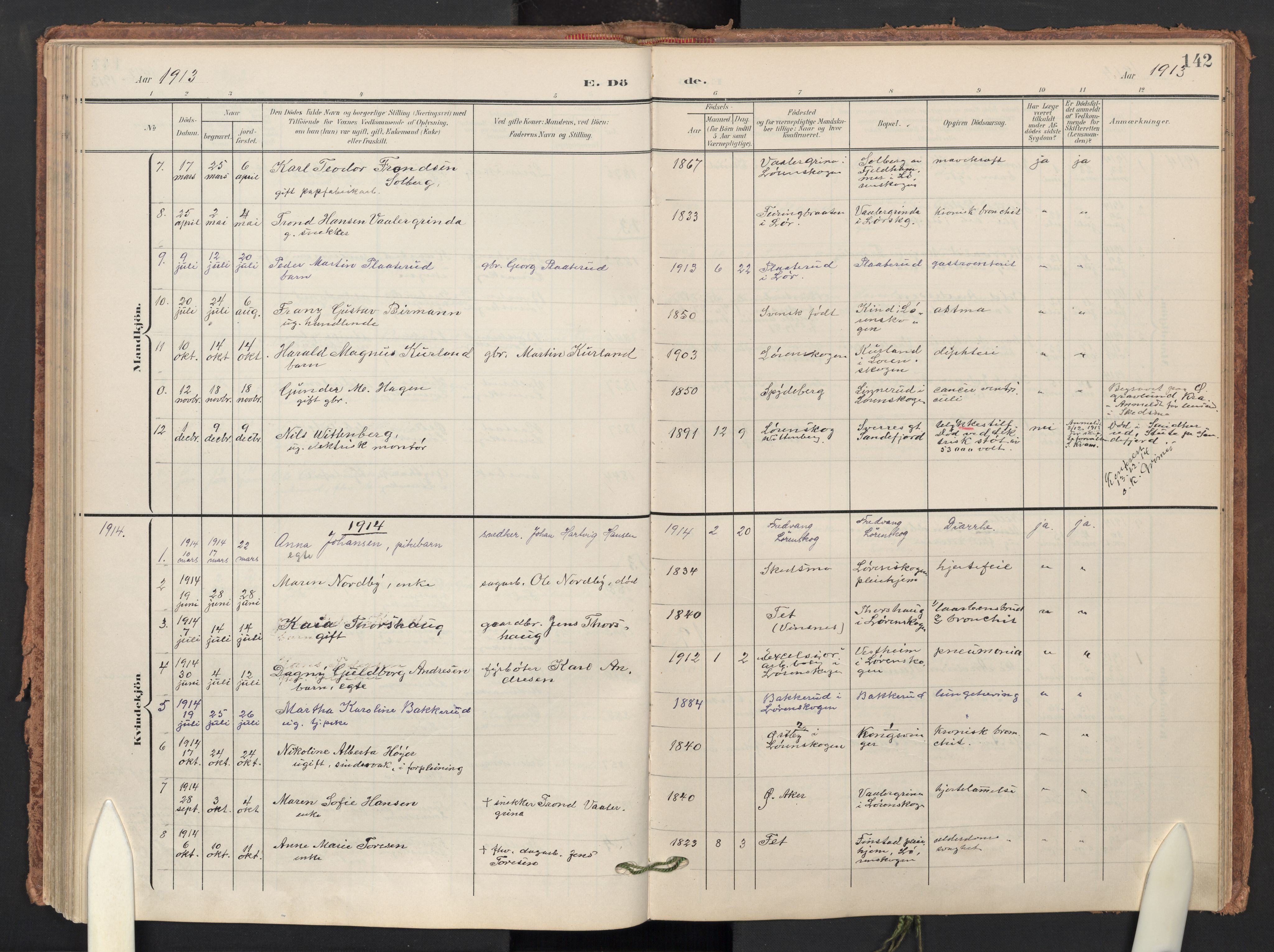 Skedsmo prestekontor Kirkebøker, AV/SAO-A-10033a/F/Fb/L0002: Parish register (official) no. II 2, 1902-1921, p. 142