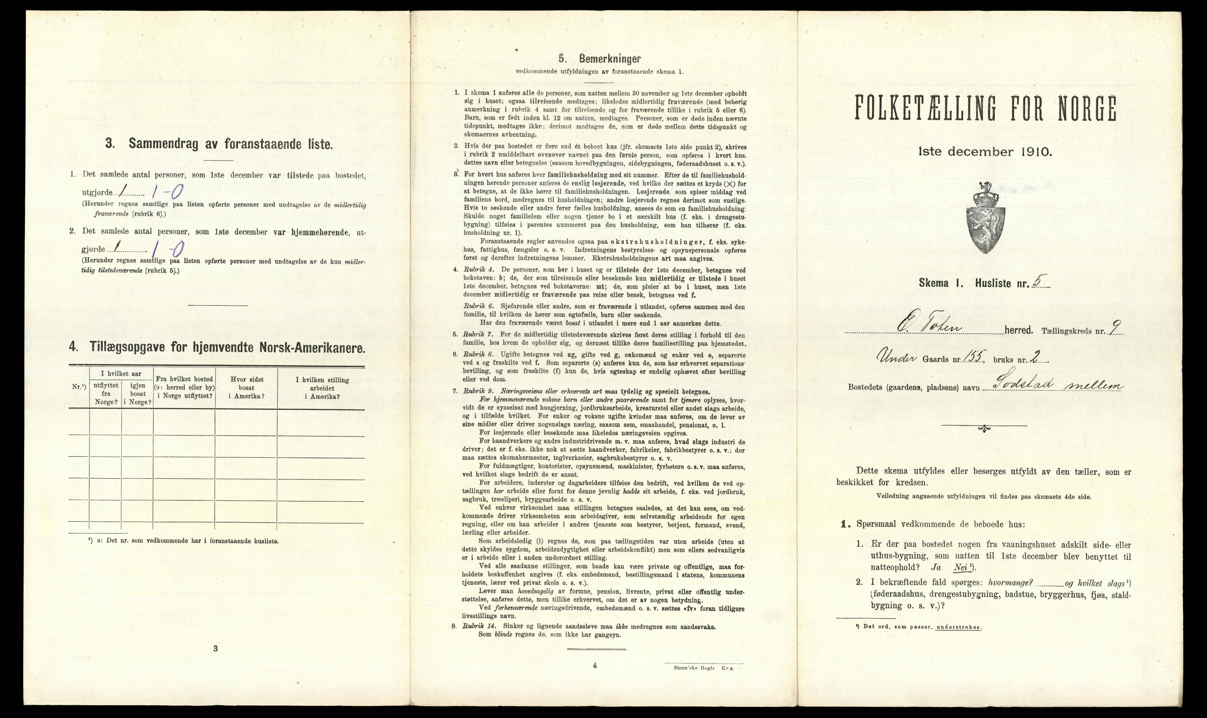 RA, 1910 census for Østre Toten, 1910, p. 2557