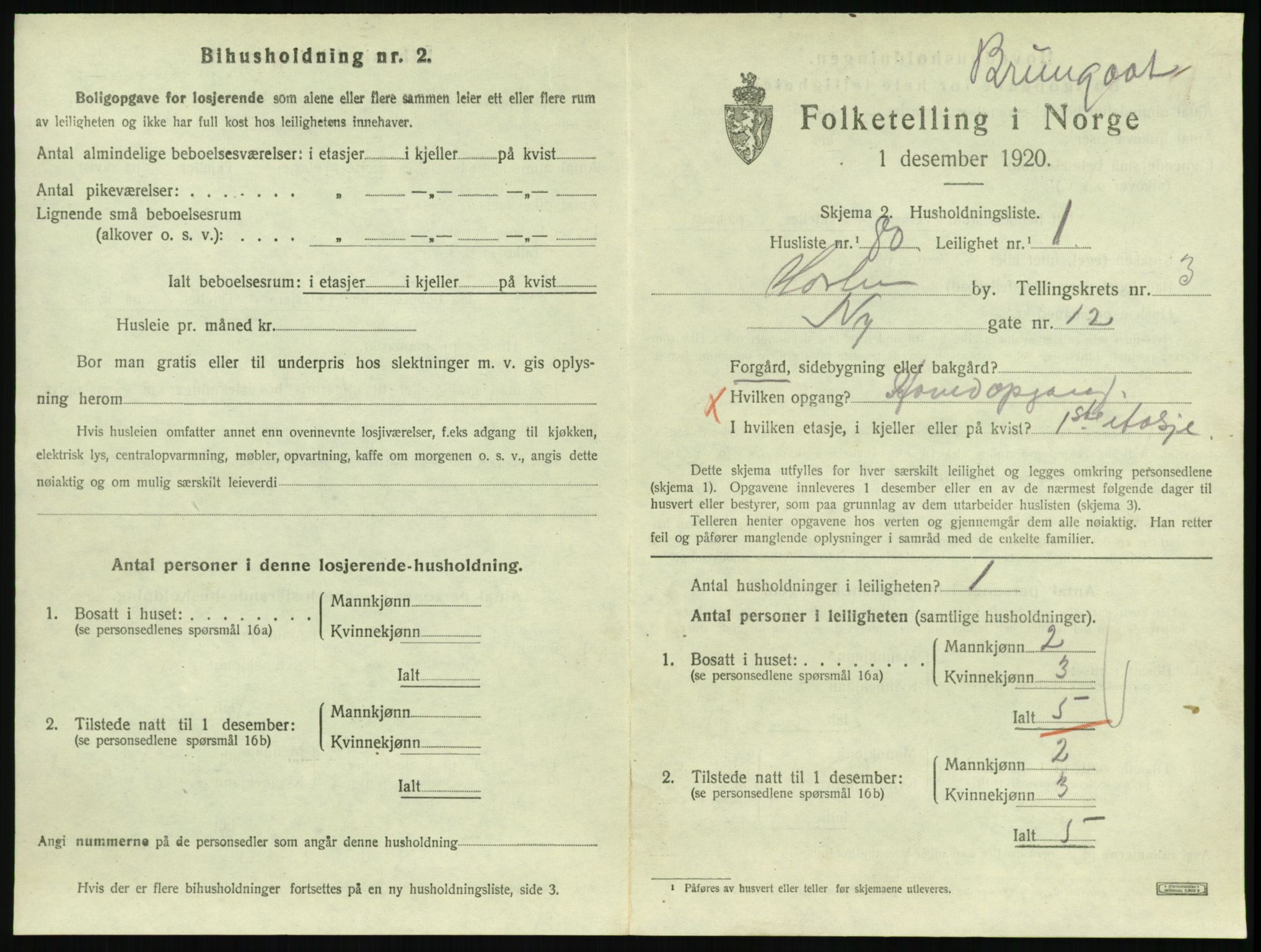 SAKO, 1920 census for Horten, 1920, p. 4399