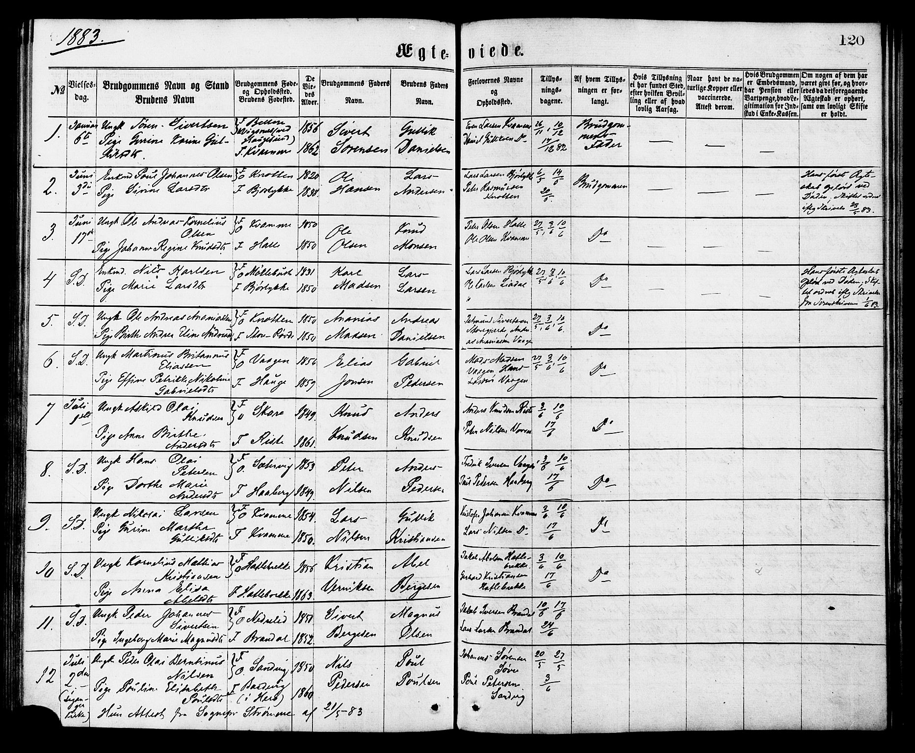 Ministerialprotokoller, klokkerbøker og fødselsregistre - Møre og Romsdal, AV/SAT-A-1454/503/L0035: Parish register (official) no. 503A03, 1865-1884, p. 120