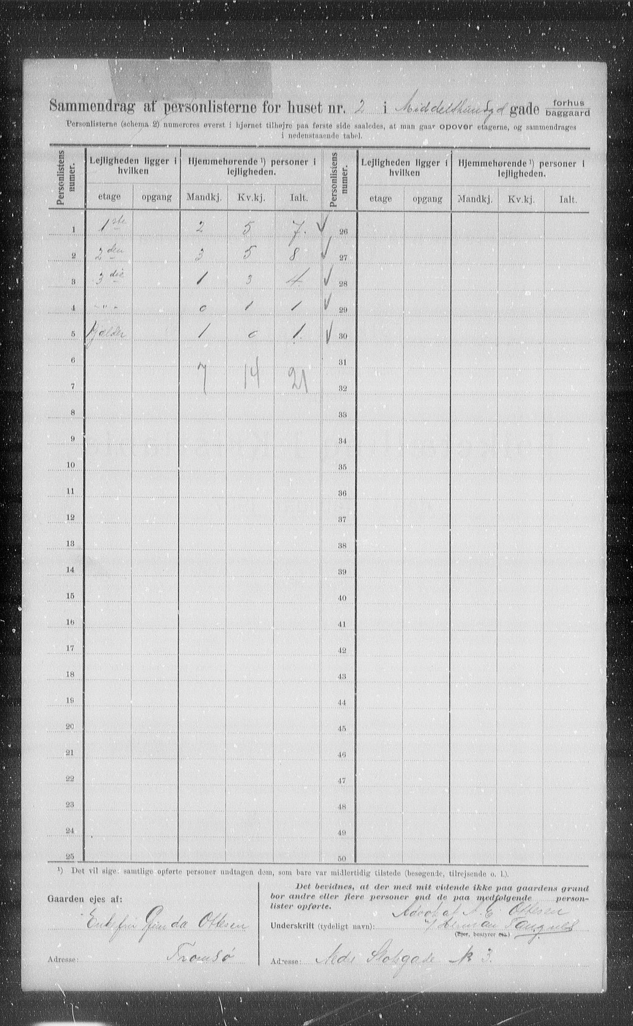 OBA, Municipal Census 1907 for Kristiania, 1907, p. 33357