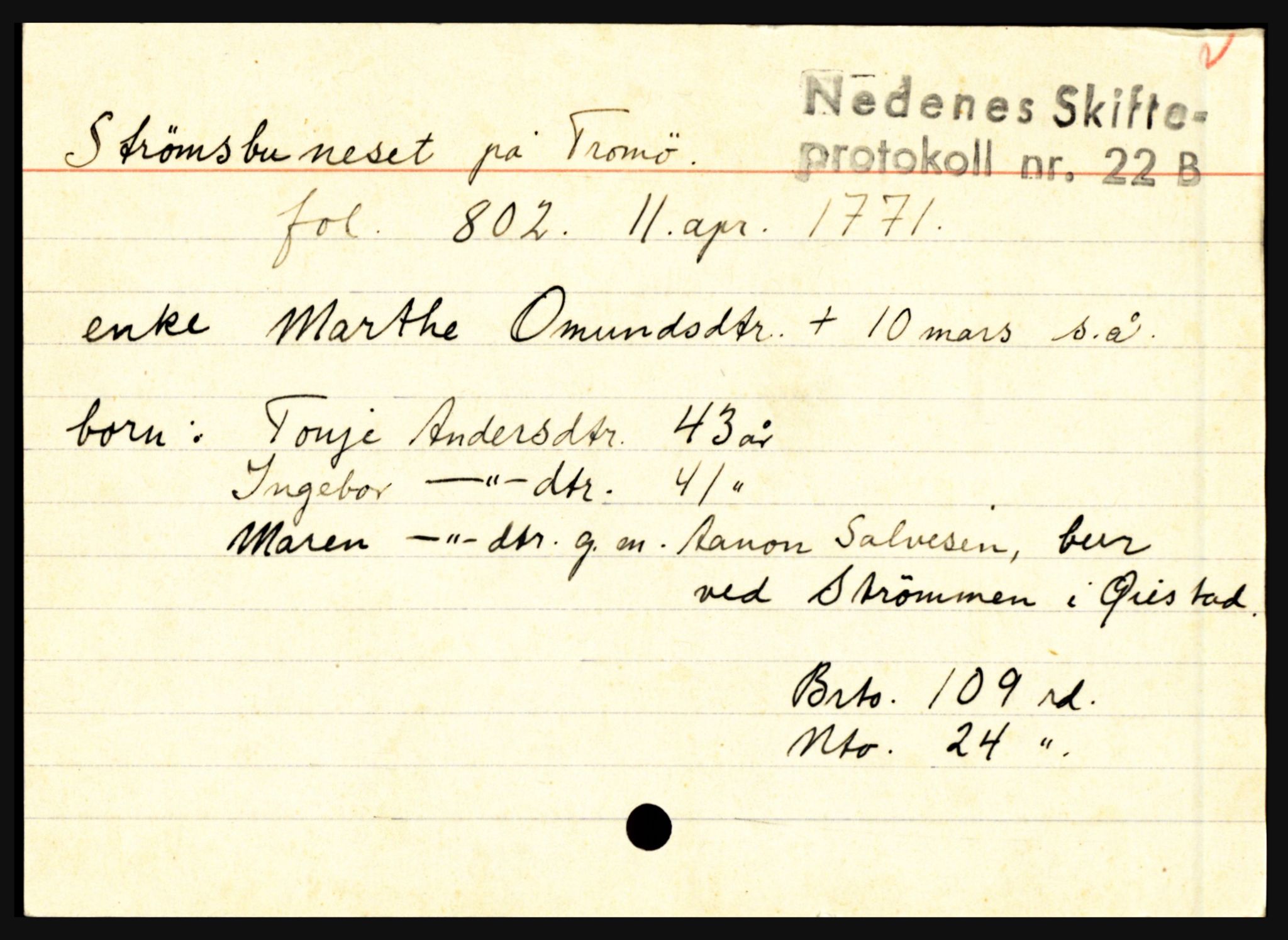 Nedenes sorenskriveri før 1824, AV/SAK-1221-0007/H, p. 28903