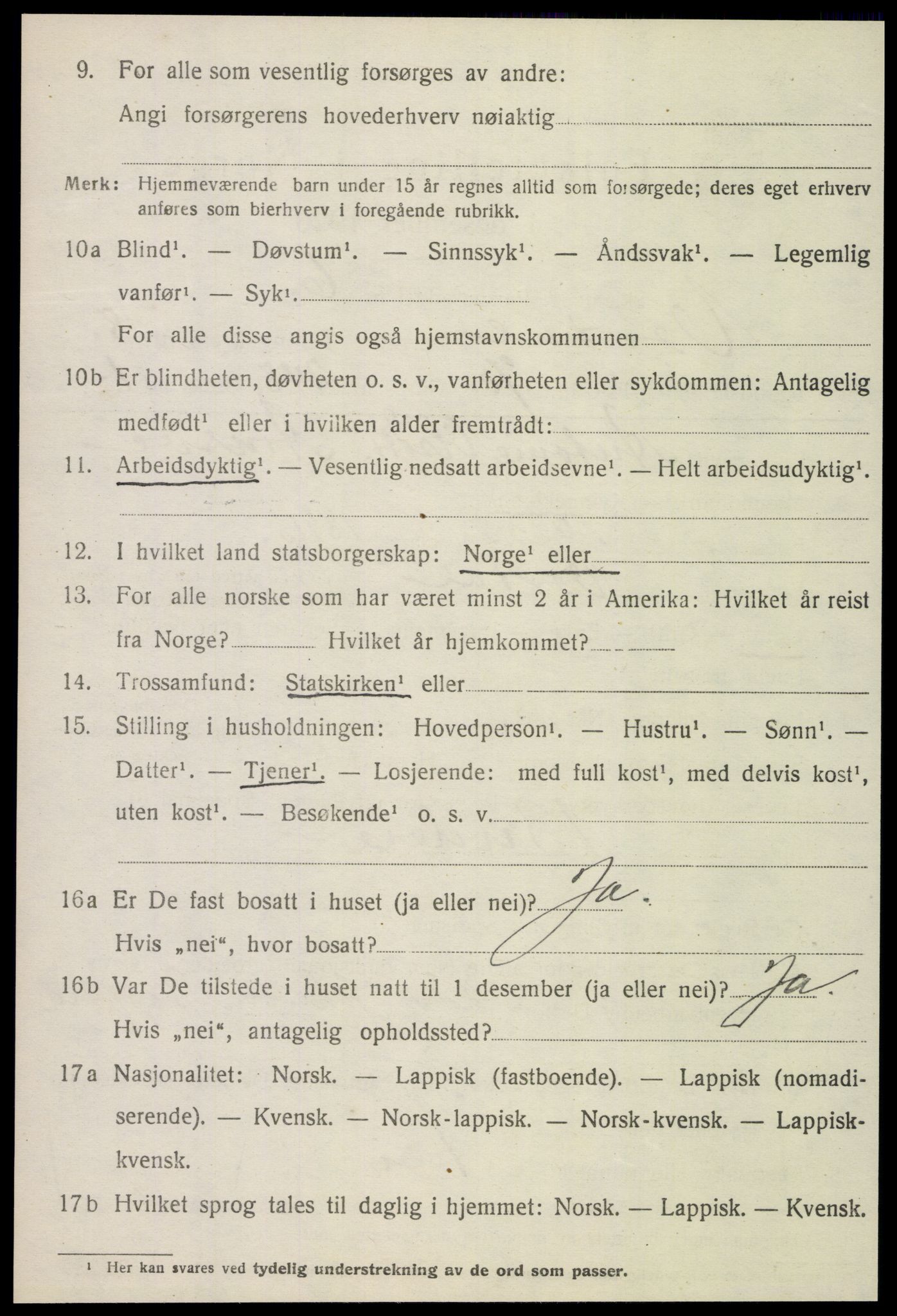 SAT, 1920 census for Verdal, 1920, p. 11086