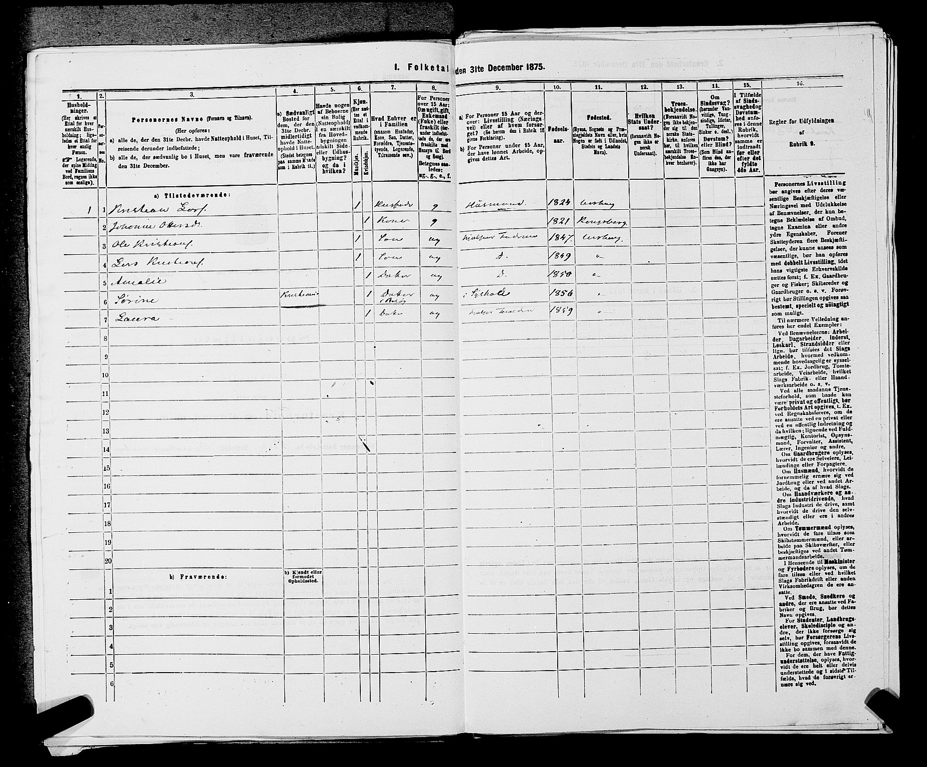 RA, 1875 census for 0224P Aurskog, 1875, p. 698