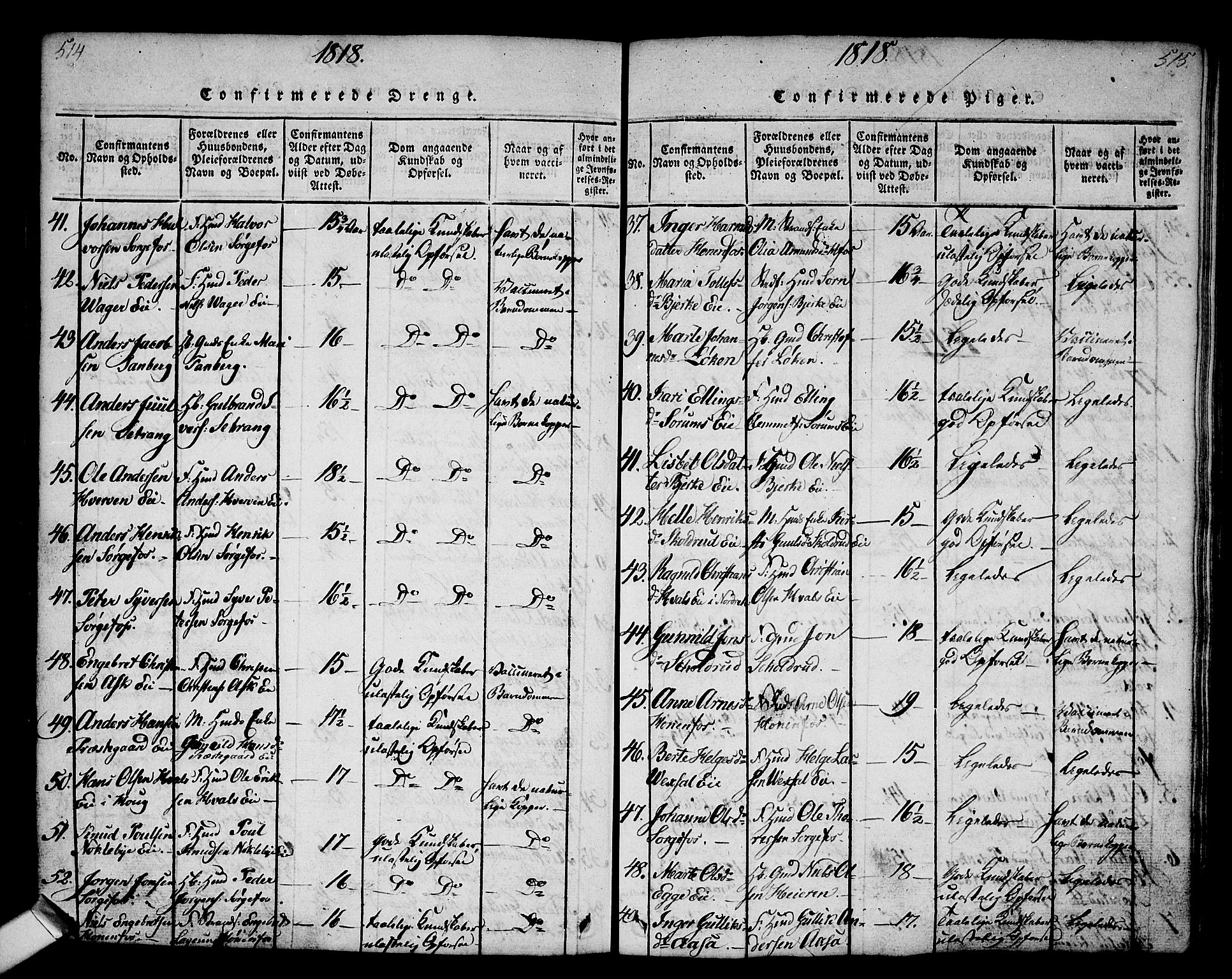 Norderhov kirkebøker, AV/SAKO-A-237/G/Ga/L0002: Parish register (copy) no. I 2, 1814-1867, p. 514-515