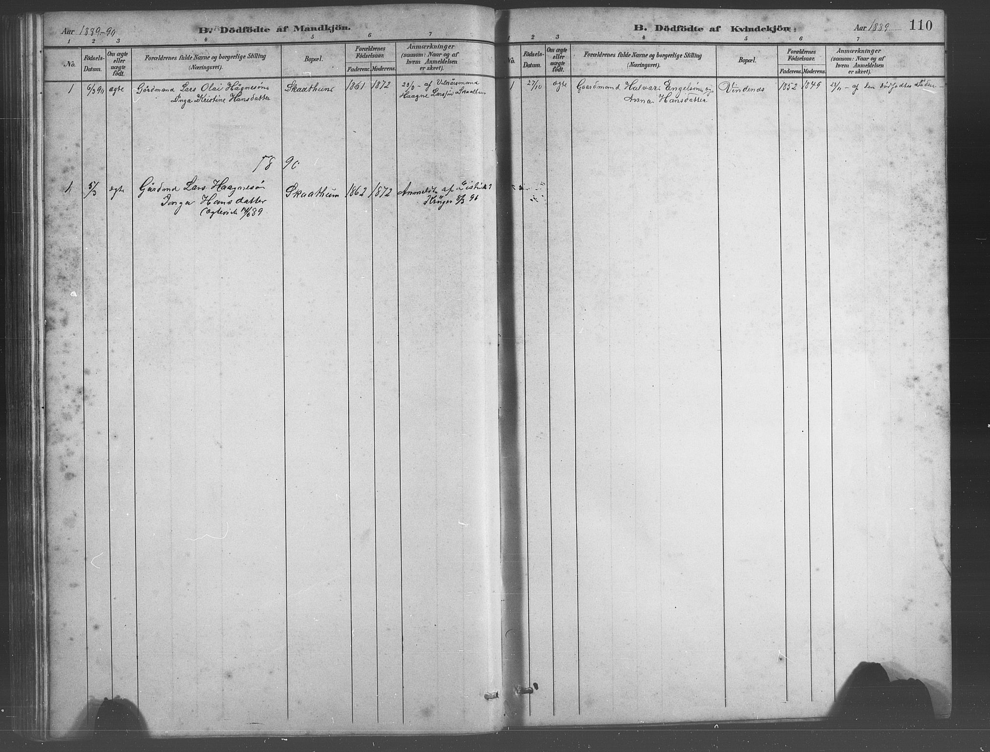 Fusa sokneprestembete, SAB/A-75401/H/Hab: Parish register (copy) no. C 2, 1886-1926, p. 110