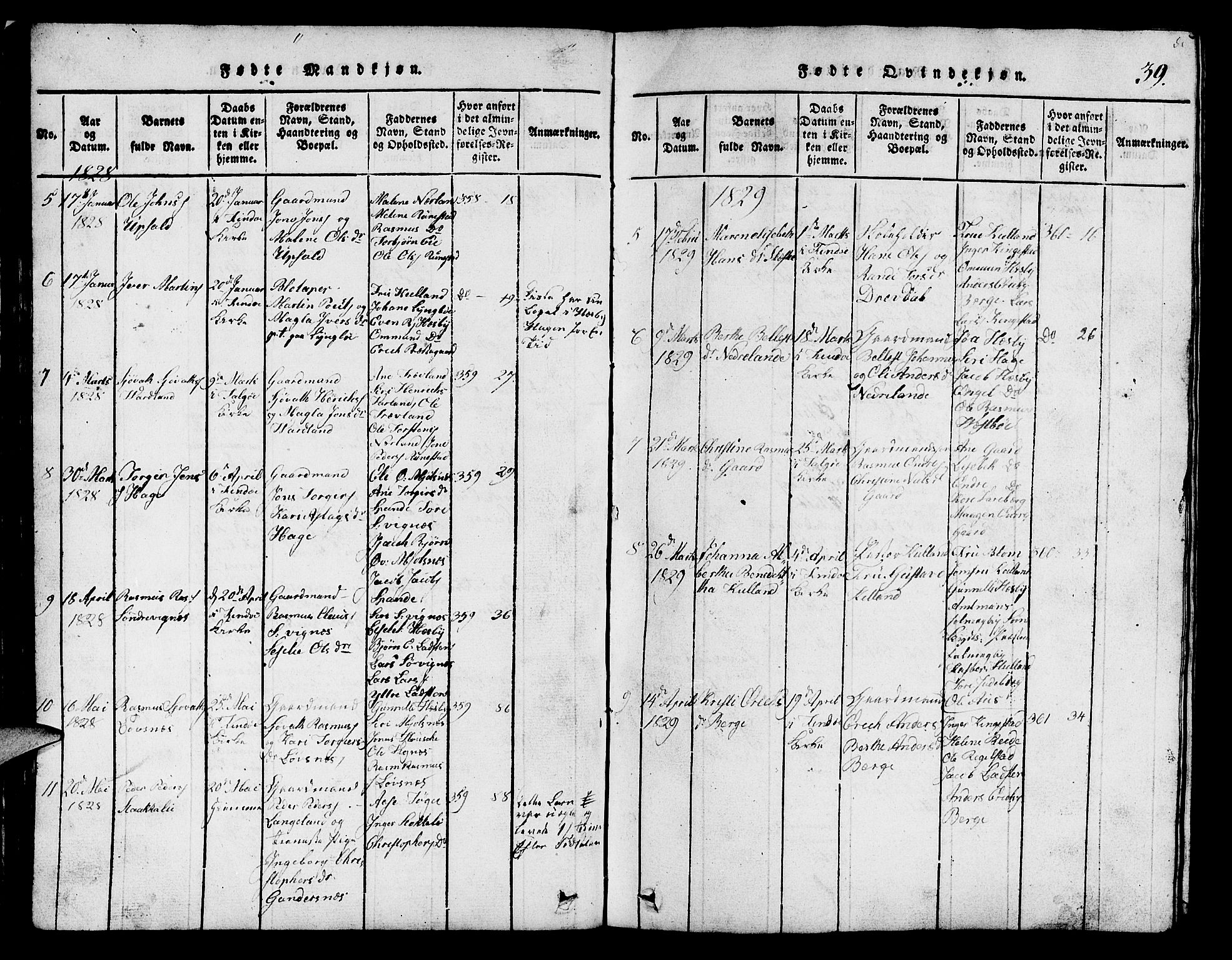 Finnøy sokneprestkontor, SAST/A-101825/H/Ha/Hab/L0001: Parish register (copy) no. B 1, 1816-1856, p. 39