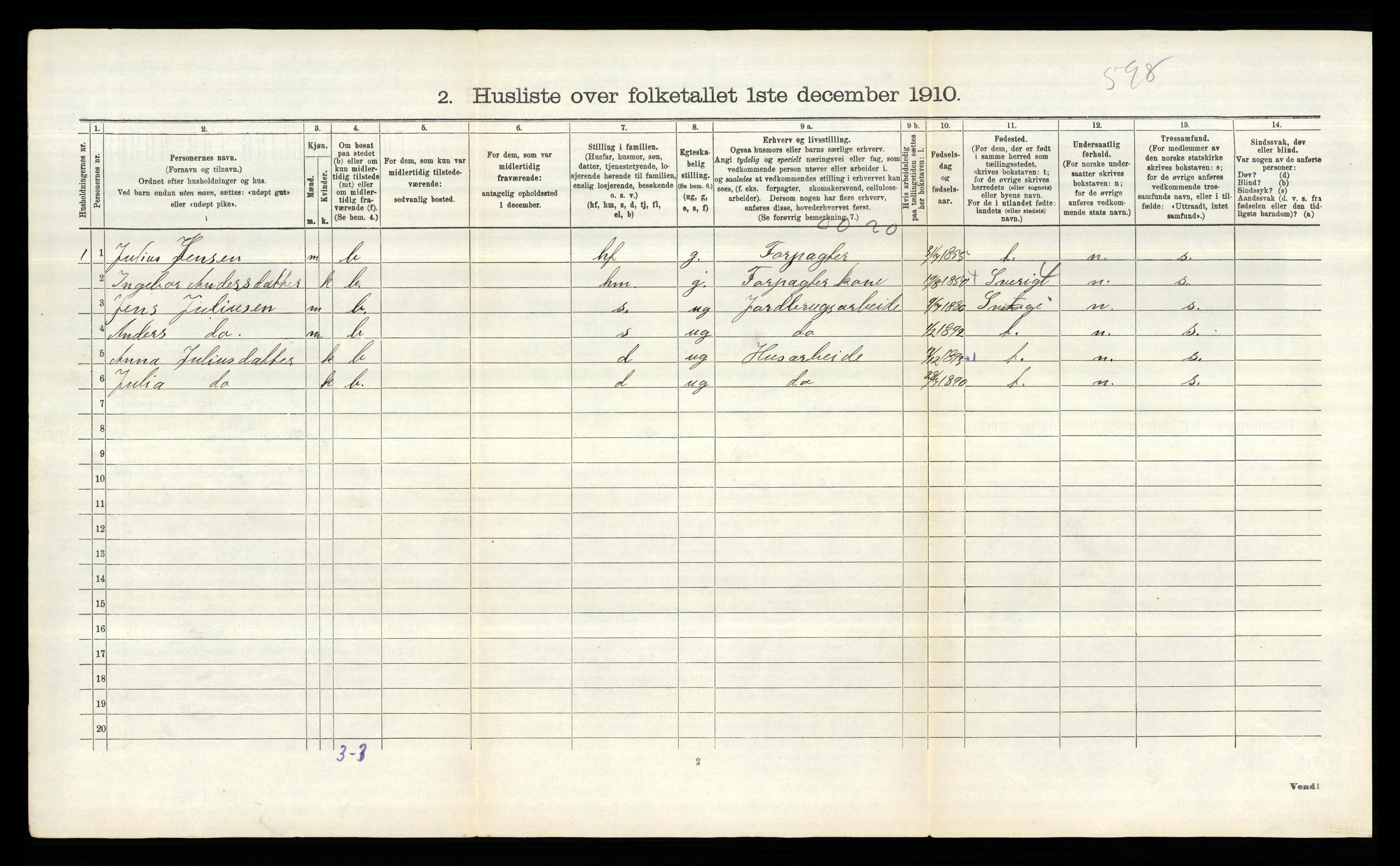 RA, 1910 census for Rømskog, 1910, p. 25