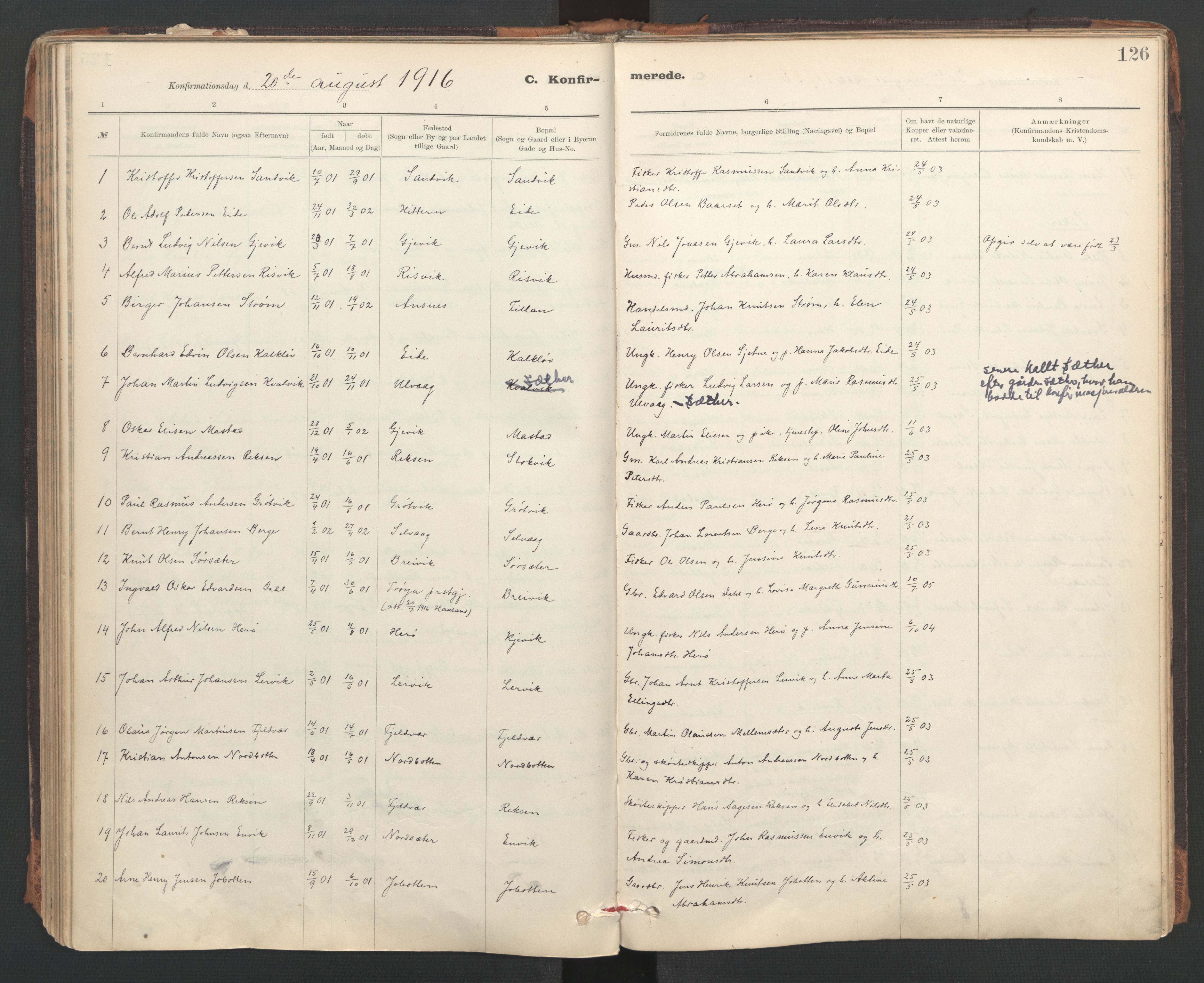 Ministerialprotokoller, klokkerbøker og fødselsregistre - Sør-Trøndelag, SAT/A-1456/637/L0559: Parish register (official) no. 637A02, 1899-1923, p. 126