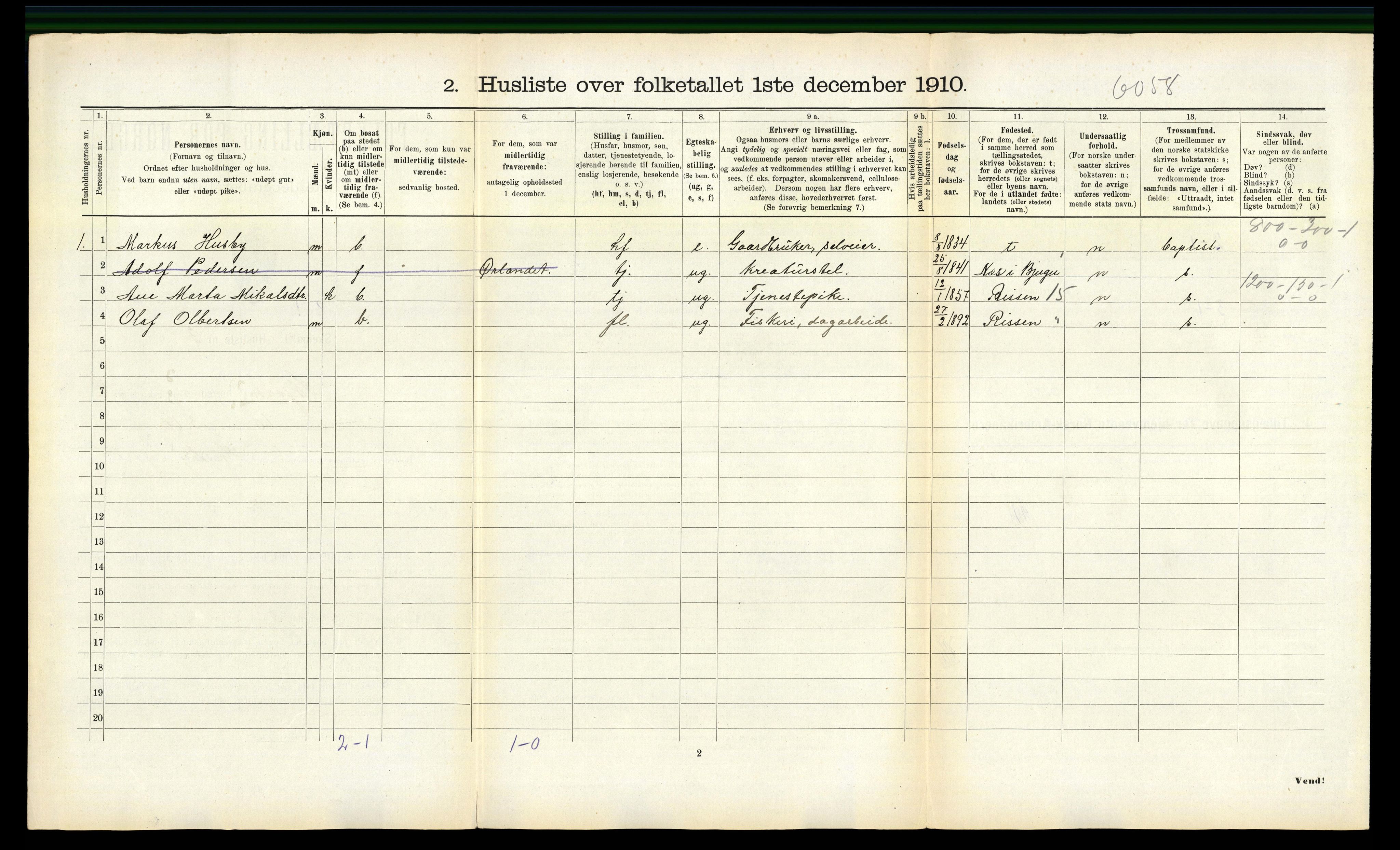 RA, 1910 census for Stjørna, 1910, p. 460