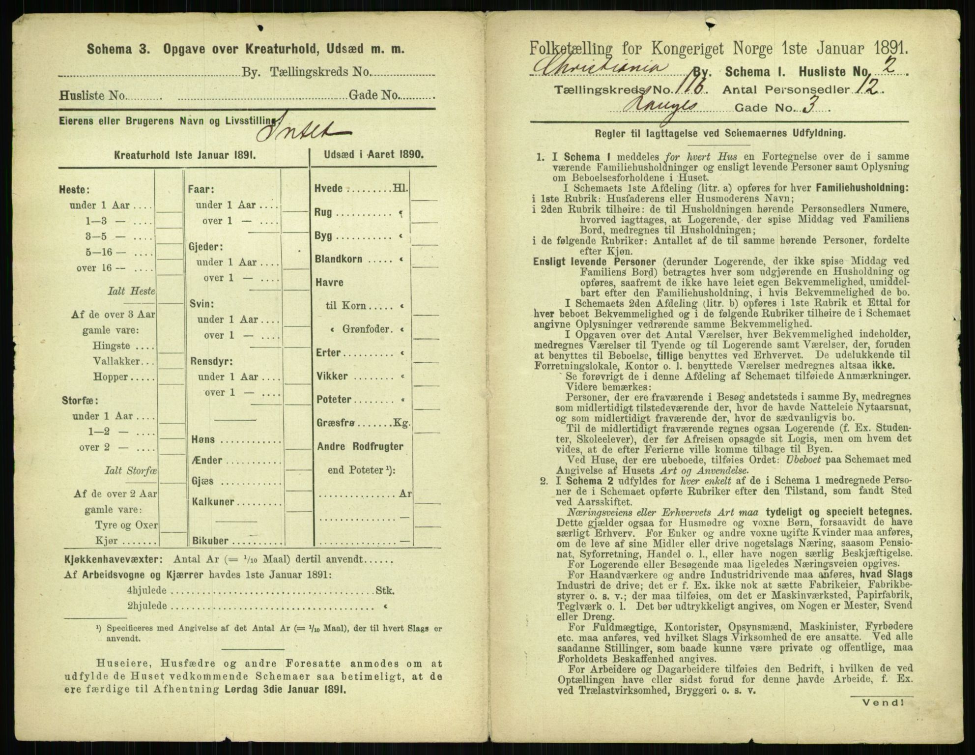 RA, 1891 census for 0301 Kristiania, 1891, p. 62635