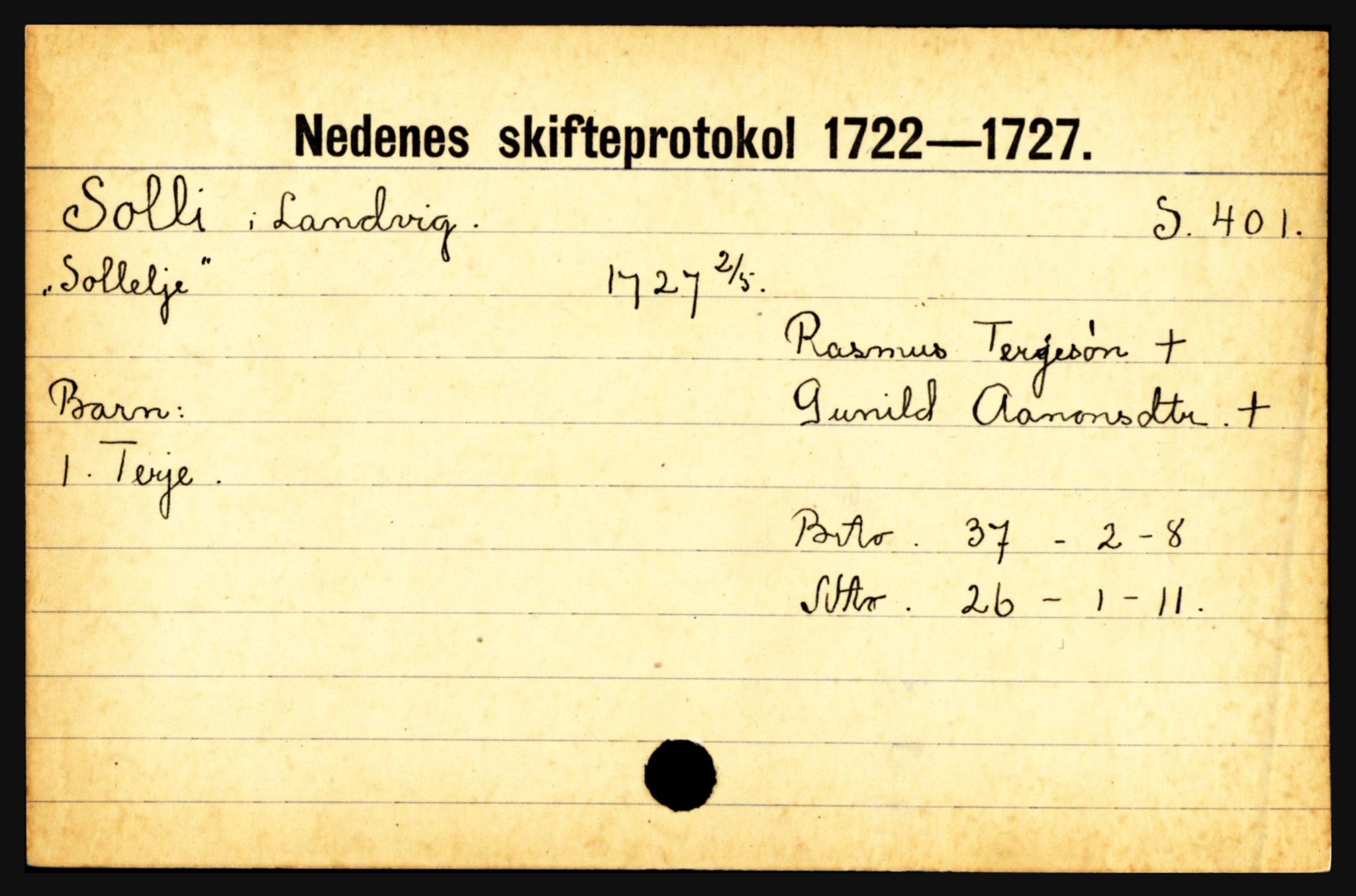 Nedenes sorenskriveri før 1824, AV/SAK-1221-0007/H, p. 27597