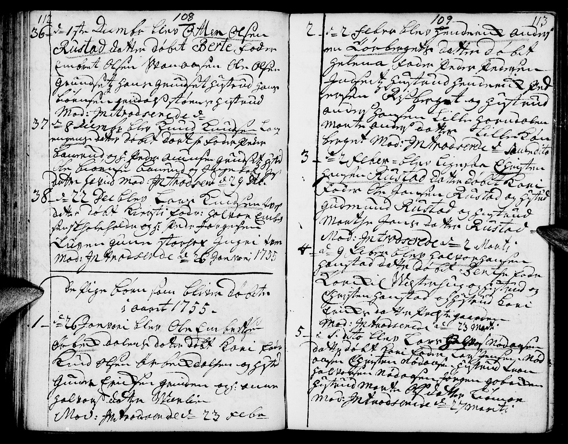 Elverum prestekontor, SAH/PREST-044/H/Ha/Haa/L0002: Parish register (official) no. 2, 1751-1756, p. 112-113