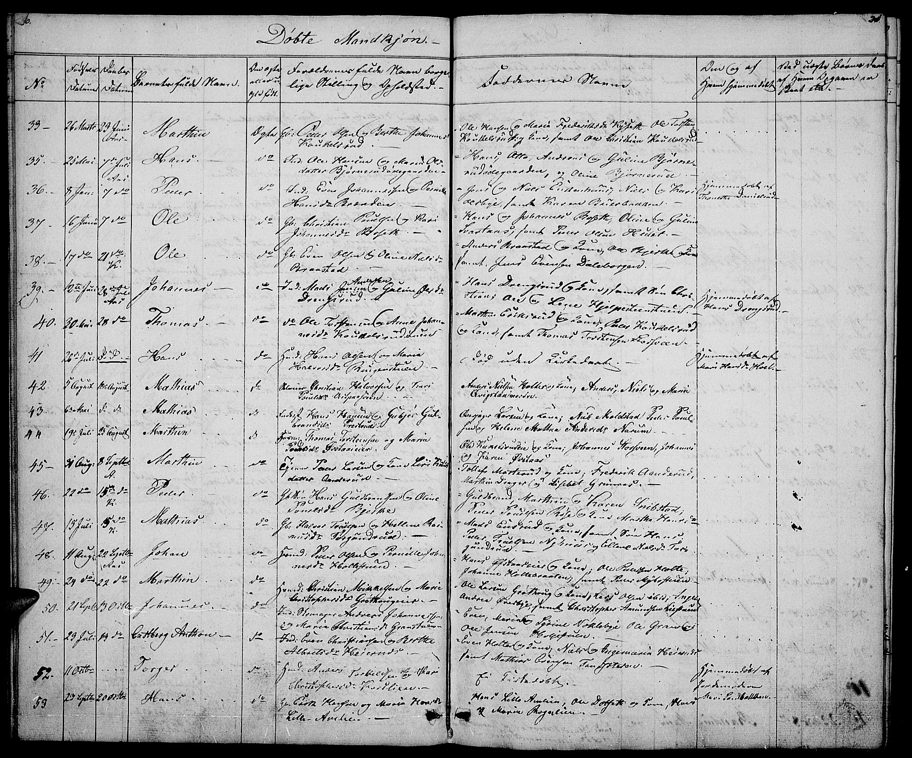 Vestre Toten prestekontor, SAH/PREST-108/H/Ha/Hab/L0002: Parish register (copy) no. 2, 1836-1848, p. 30-31