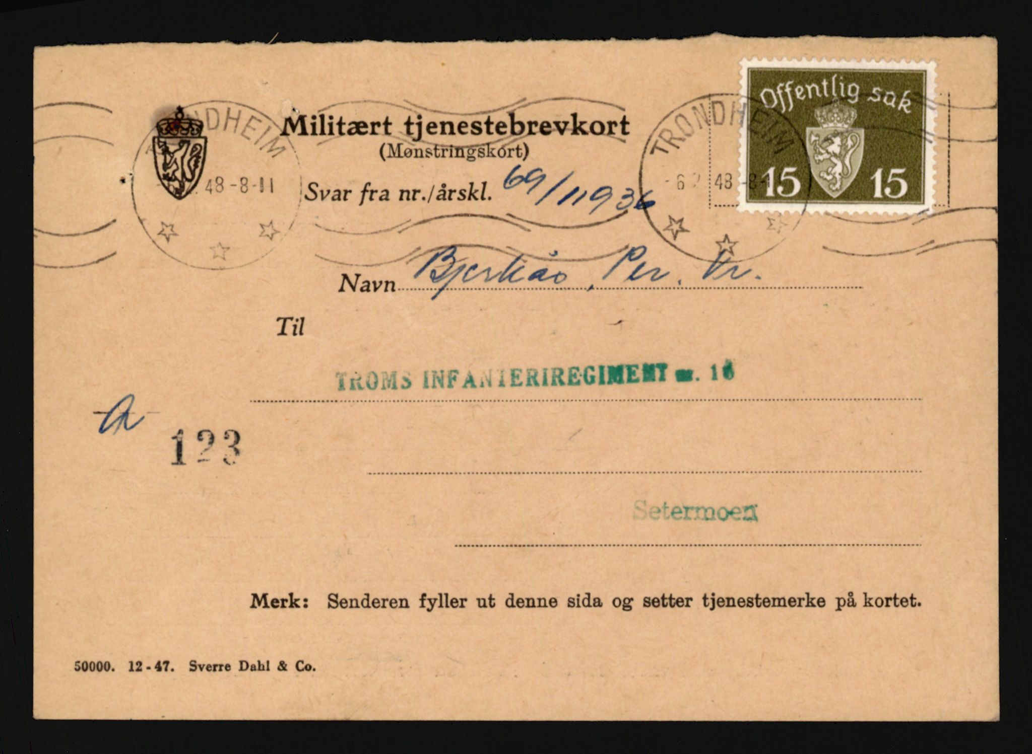 Forsvaret, Troms infanteriregiment nr. 16, AV/RA-RAFA-3146/P/Pa/L0024/0003: Rulleblad / Rulleblad for regimentets menige mannskaper, årsklasse 1942, 1942, p. 26