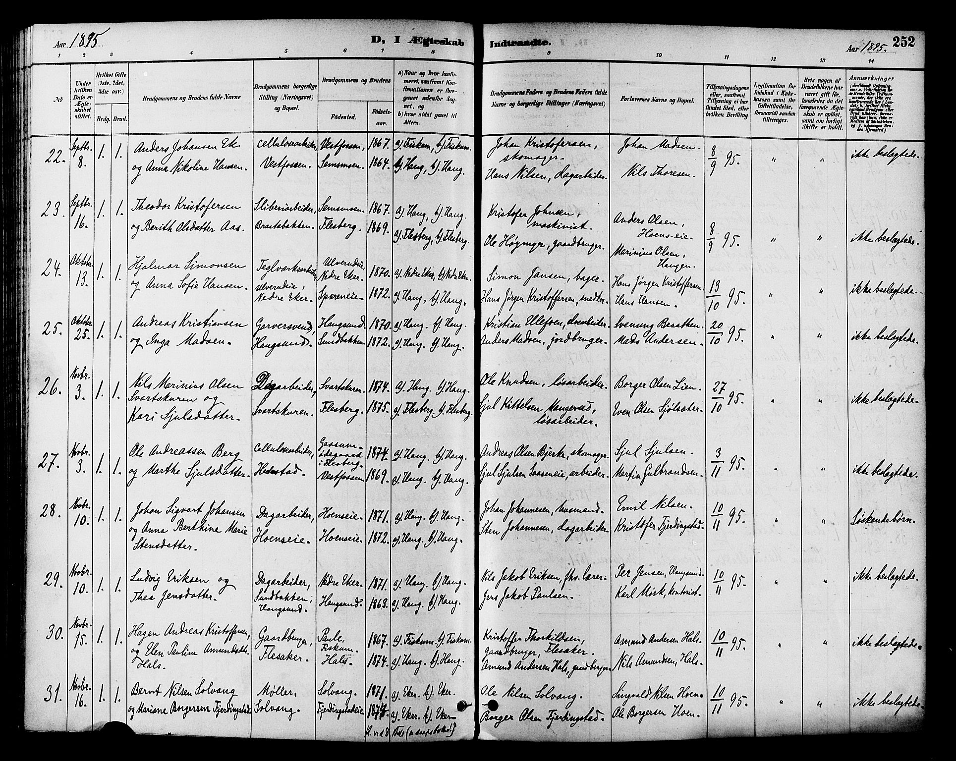 Eiker kirkebøker, AV/SAKO-A-4/F/Fb/L0002: Parish register (official) no. II 2, 1889-1896, p. 252