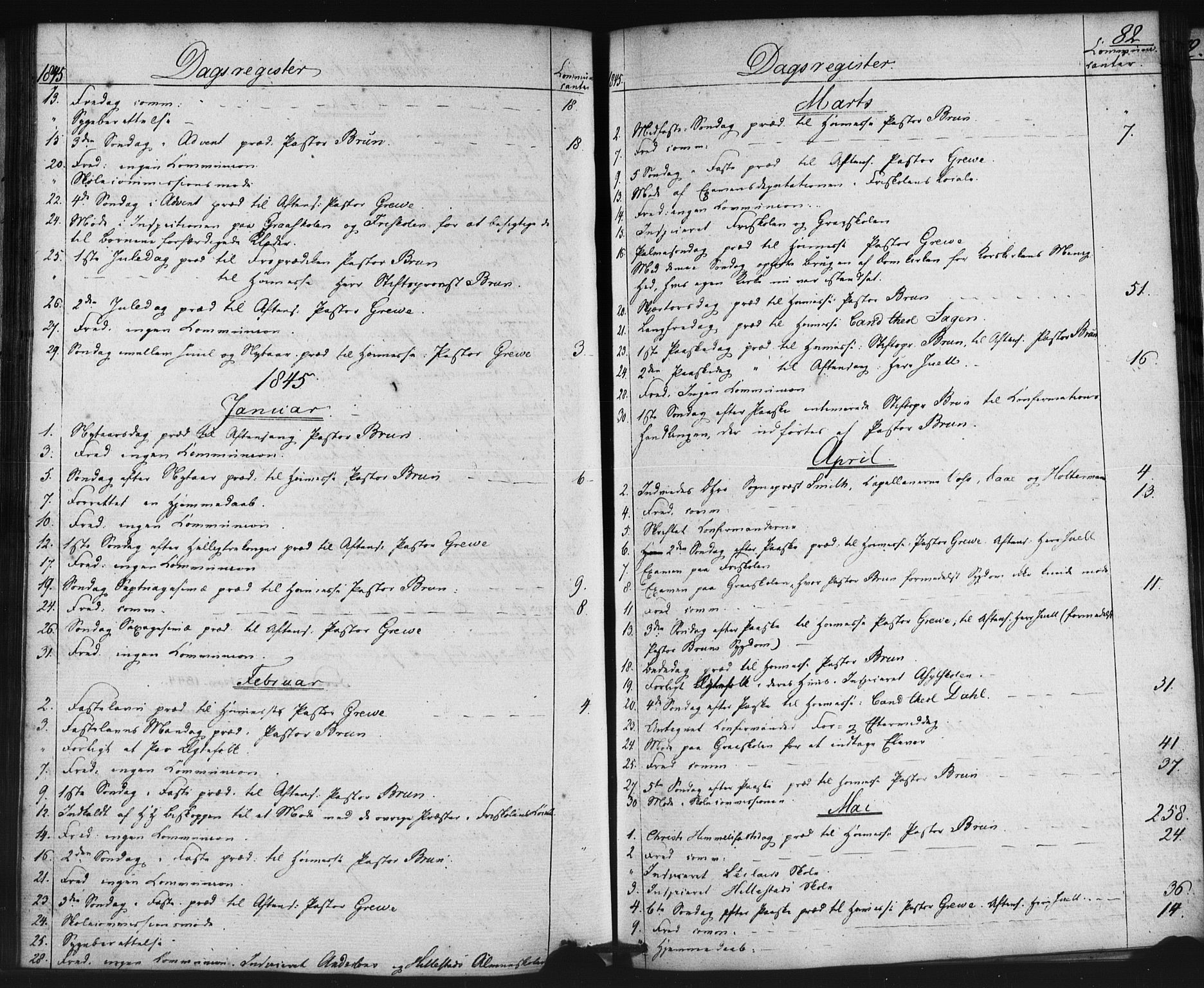 Domkirken sokneprestembete, SAB/A-74801/H/Haa/L0046: Parish register (official) no. F 1, 1841-1852, p. 82